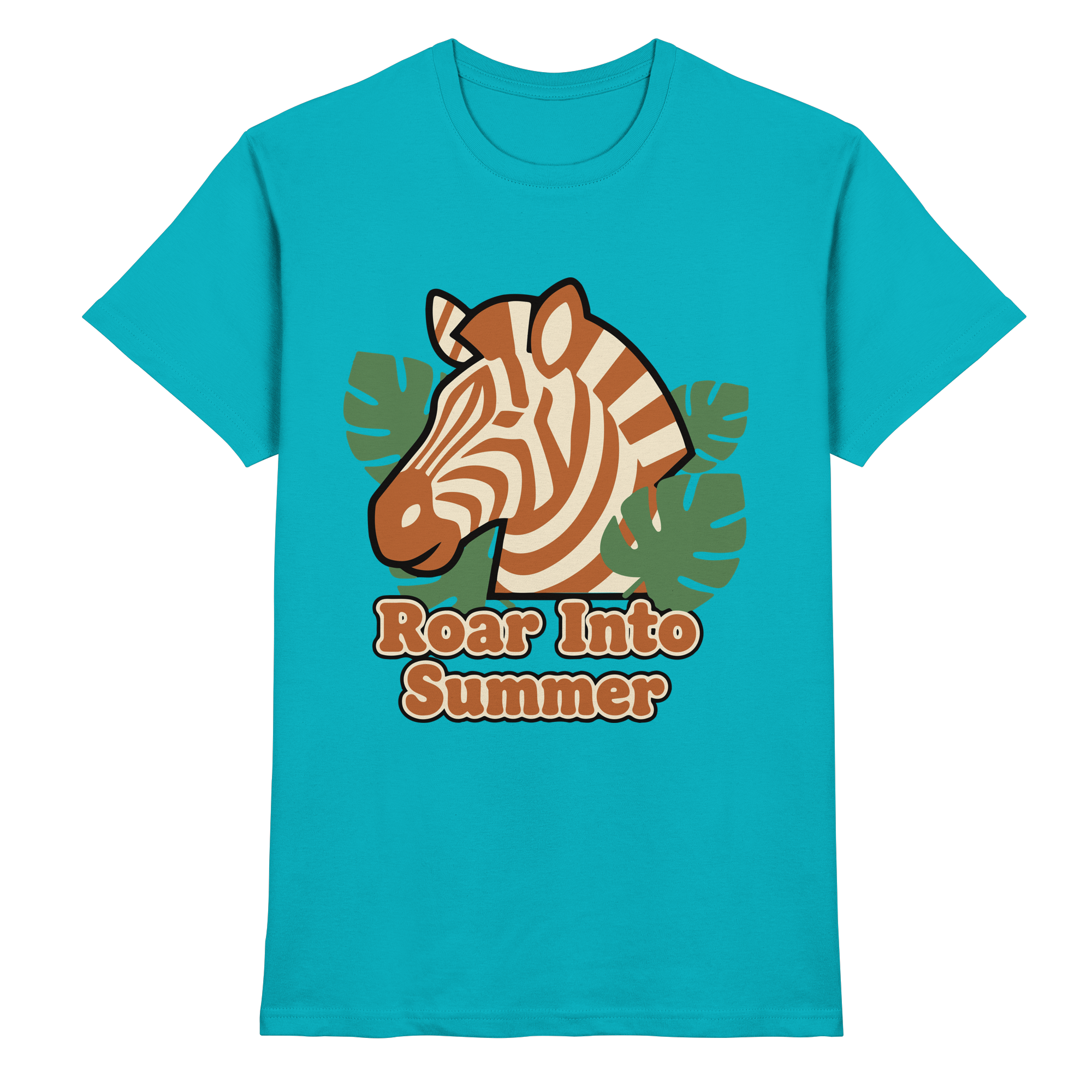 Roar Into Summer Zebra – Tropisches Streifentier - Premium Shirt