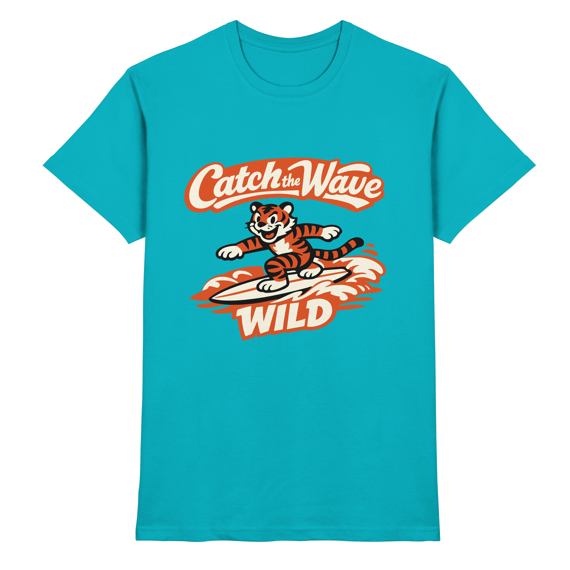 Catch the Wave Tiger – Vintage Surf Wildcat - Premium Shirt