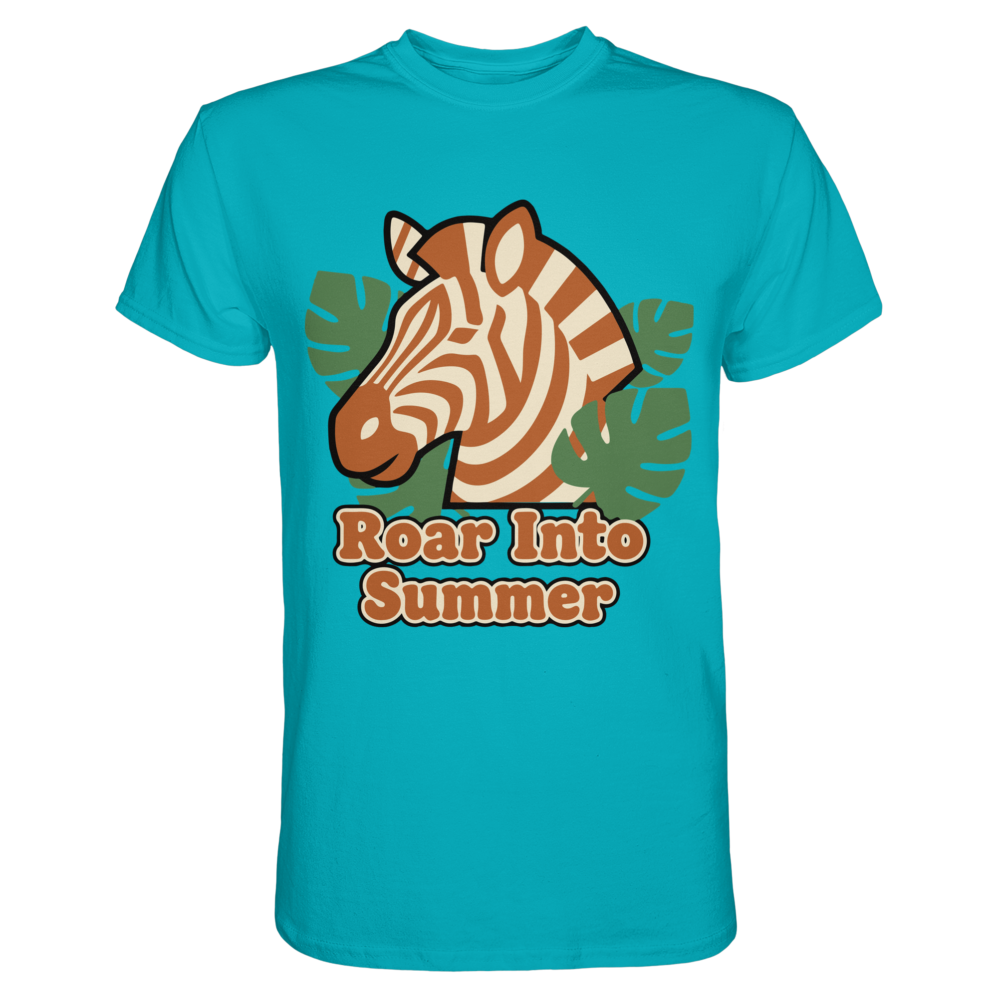Roar Into Summer Zebra – Tropisches Streifentier - Premium Shirt