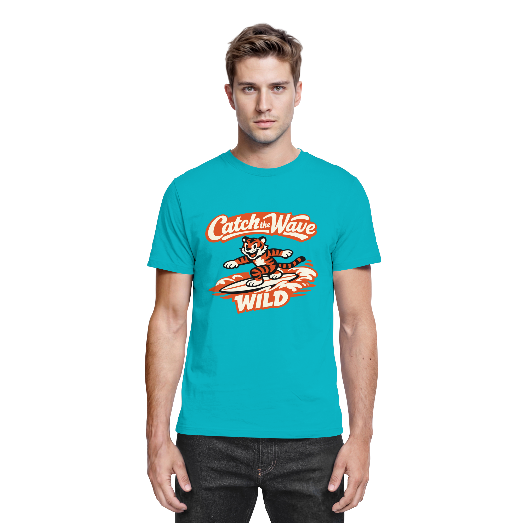 Catch the Wave Tiger – Vintage Surf Wildcat - Premium Shirt