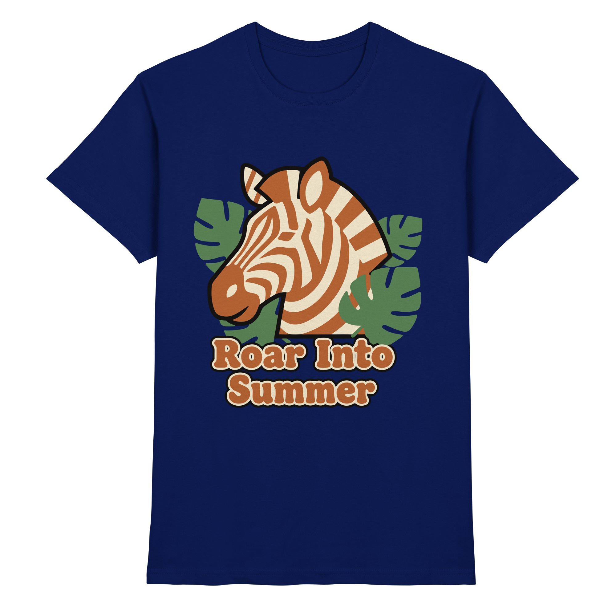 Roar Into Summer Zebra – Tropisches Streifentier - Premium Shirt