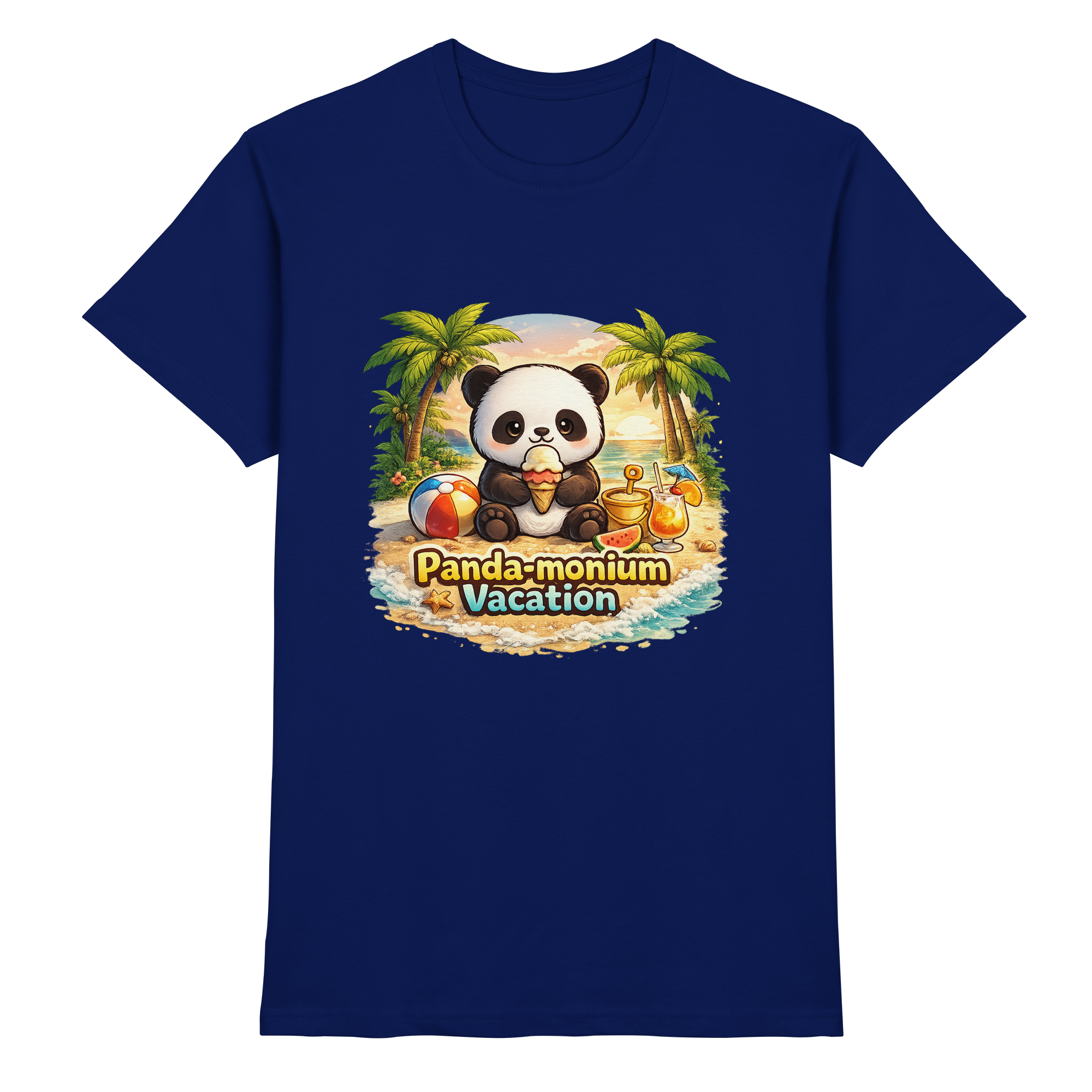 Panda-monium Vacation – Chilliger Strand Panda - Premium Shirt