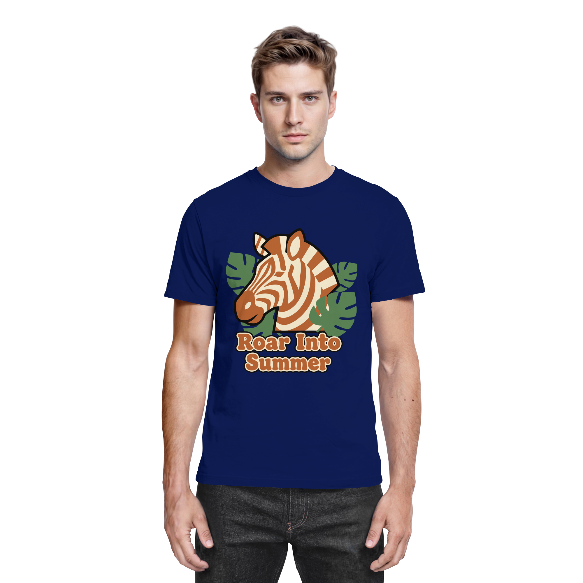 Roar Into Summer Zebra – Tropisches Streifentier - Premium Shirt