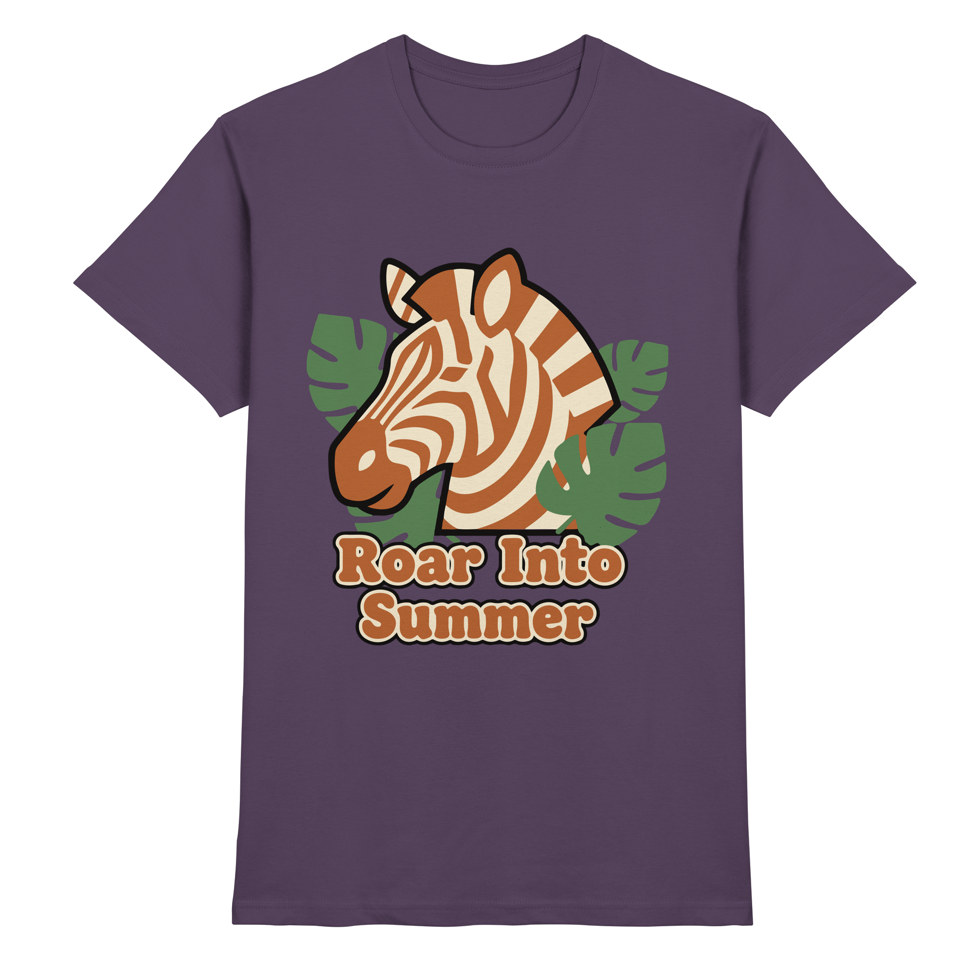 Roar Into Summer Zebra – Tropisches Streifentier - Premium Shirt