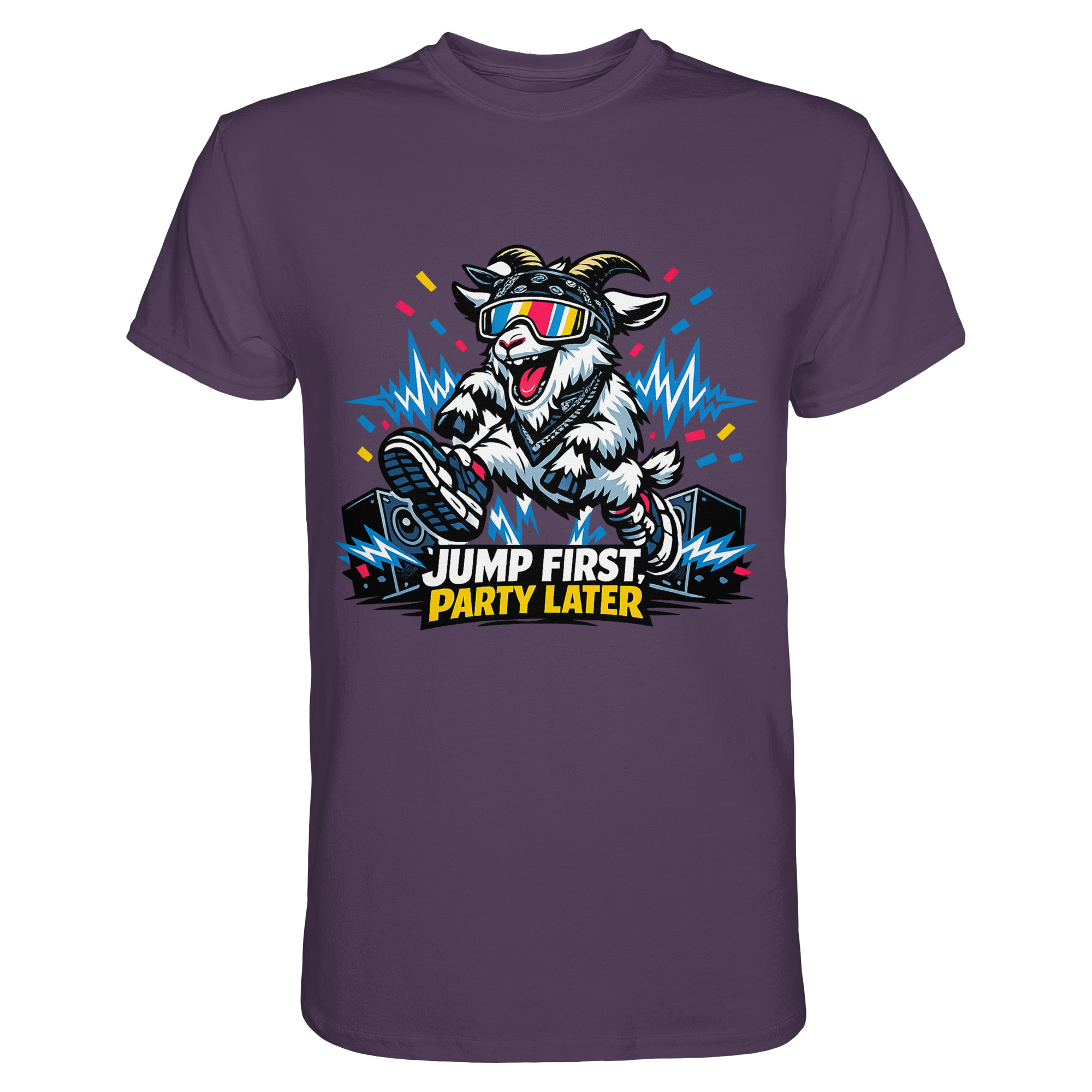 Jump First Party Later Ziege – Festival Goat - Premium Shirt