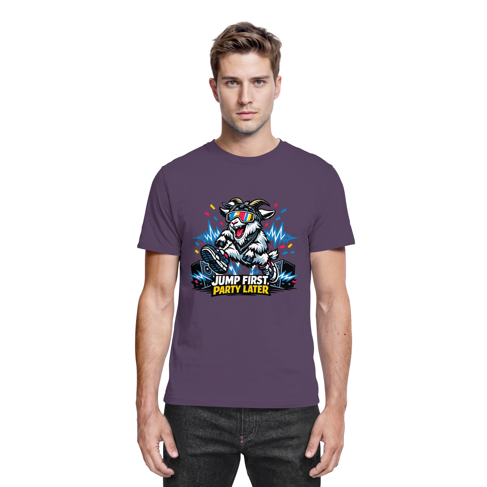 Jump First Party Later Ziege – Festival Goat - Premium Shirt