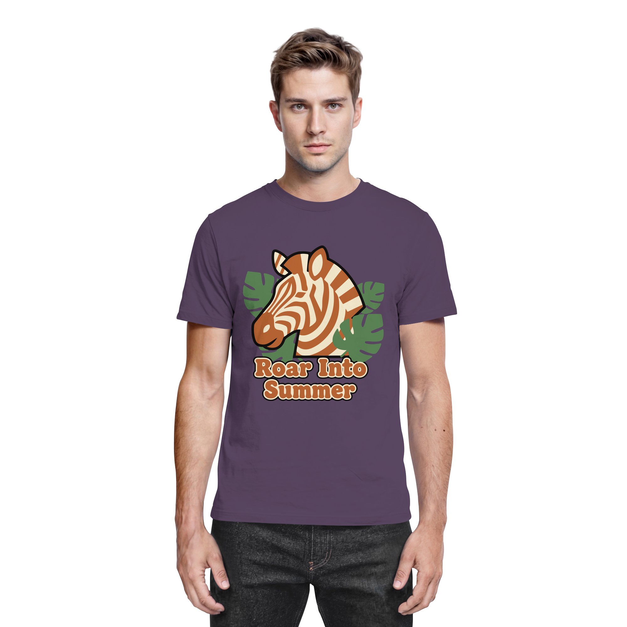 Roar Into Summer Zebra – Tropisches Streifentier - Premium Shirt