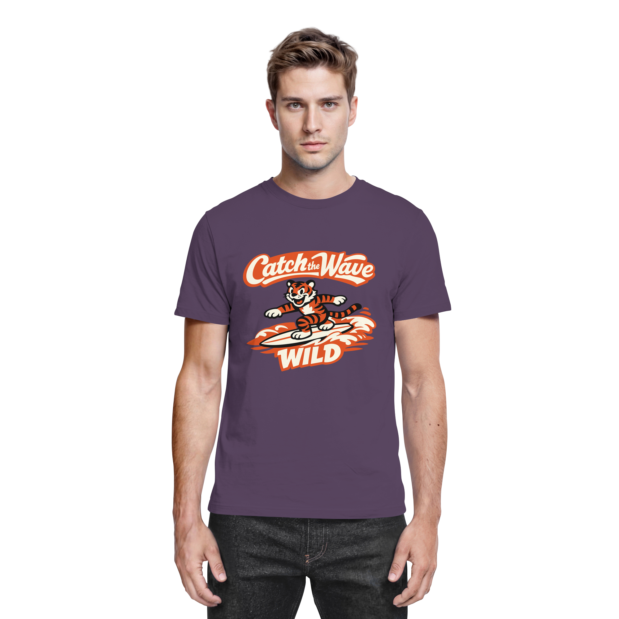 Catch the Wave Tiger – Vintage Surf Wildcat - Premium Shirt