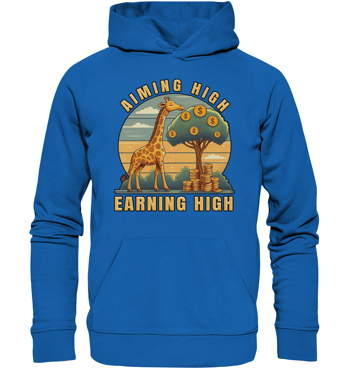 Aiming High Earning High – Giraffe und Geldbaum - Premium Unisex HoodiFaunaFeels OnlineshopAiming High Earning High – Giraffe und Geldbaum - Premium Unisex Hoodie