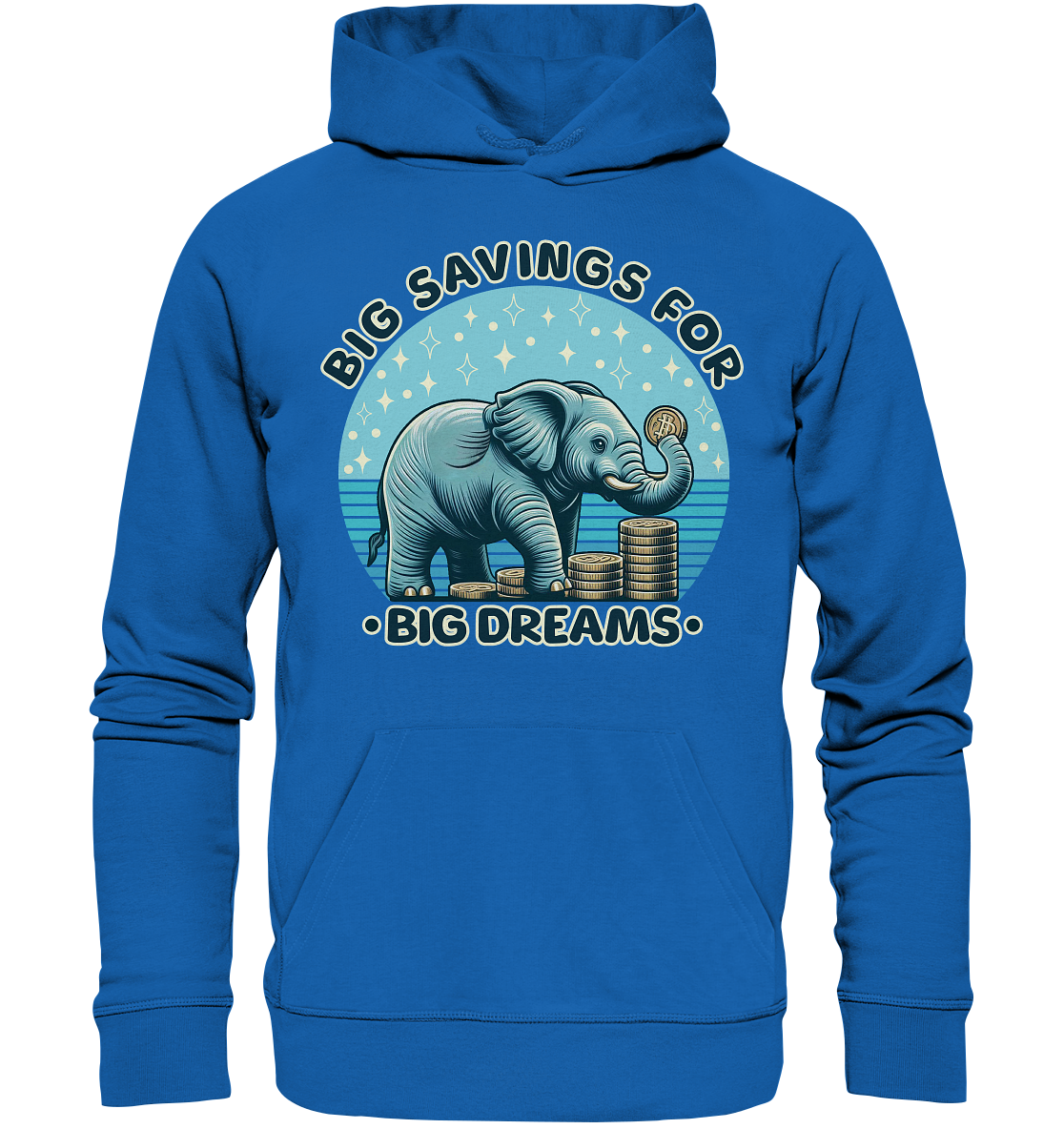Big Savings for Big Dreams – Elefant mit Münzen - Premium Unisex HoodiFaunaFeels Onlineshopbig dreams – elefant mit