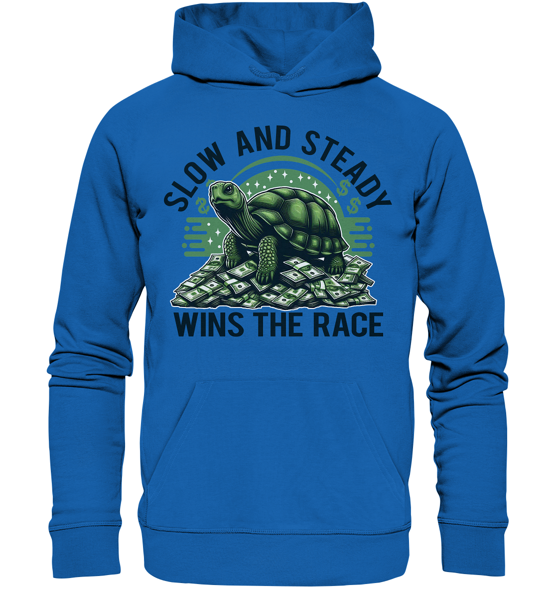 Slow and Steady Wins the Race – Schildkröte auf Geldstapel - Premium UFaunaFeels OnlineshopSteady Wins
