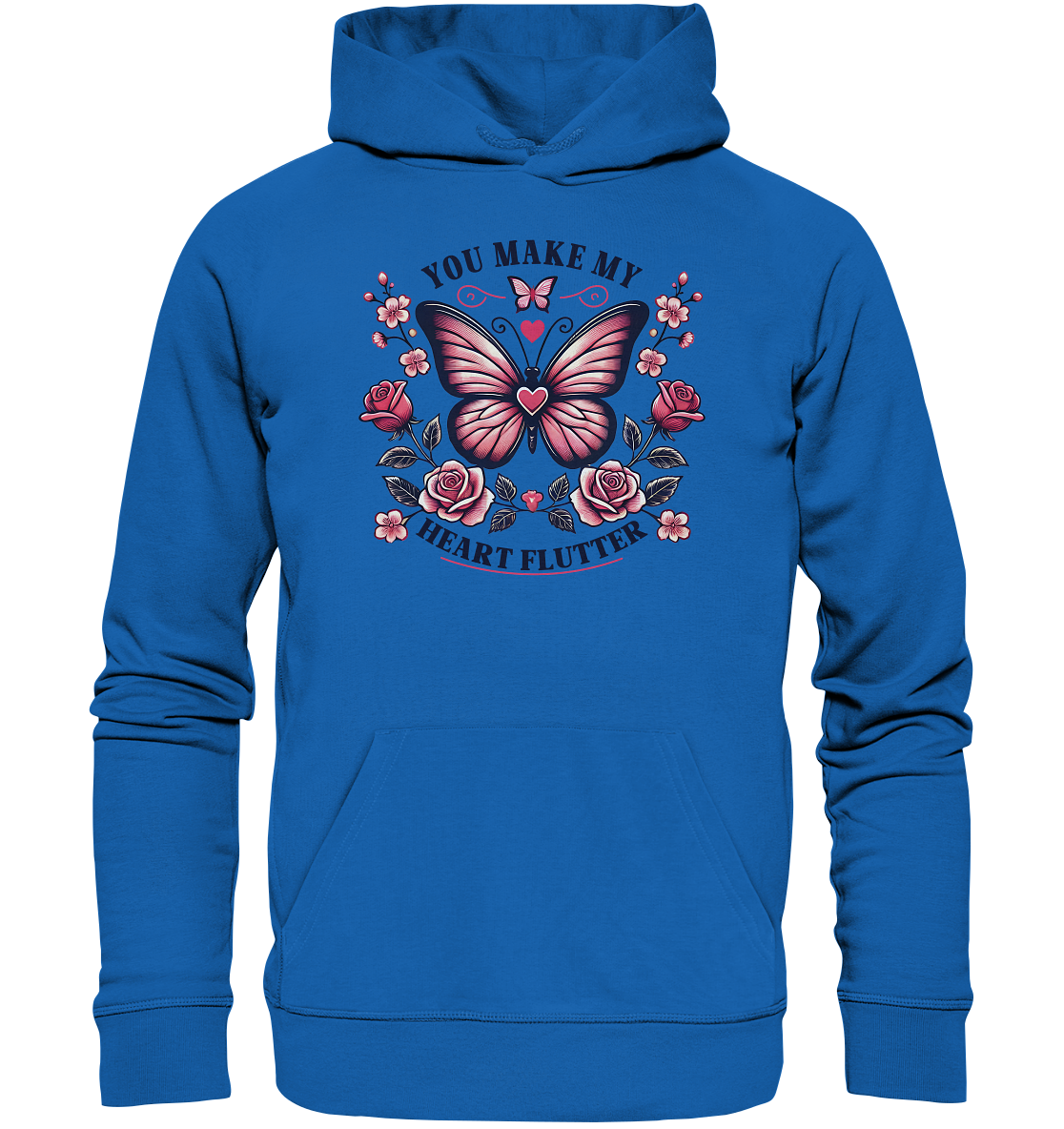 You Make My Heart Flutter - Romantischer Schmetterling mit Rosen - PreFaunaFeels OnlineshopHeart Flutter - Romantischer Schmetterling mit Rosen - Premium Unisex Hoodie
