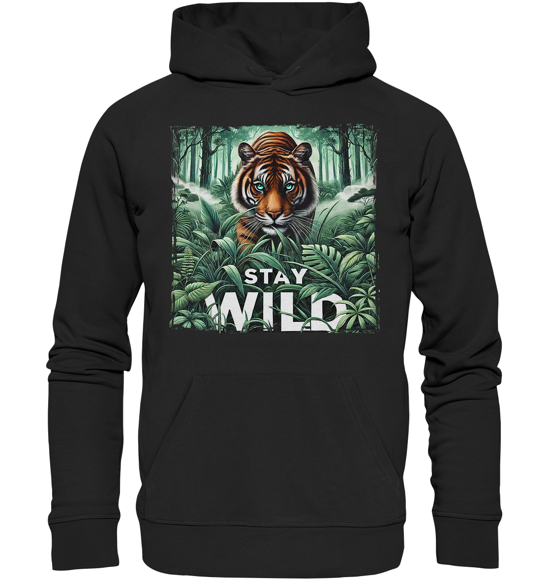 Stay Wild – Tiger im Dschungel - Premium Unisex HoodieFaunaFeels OnlineshopStay Wild – Tiger im Dschungel - Premium Unisex Hoodie