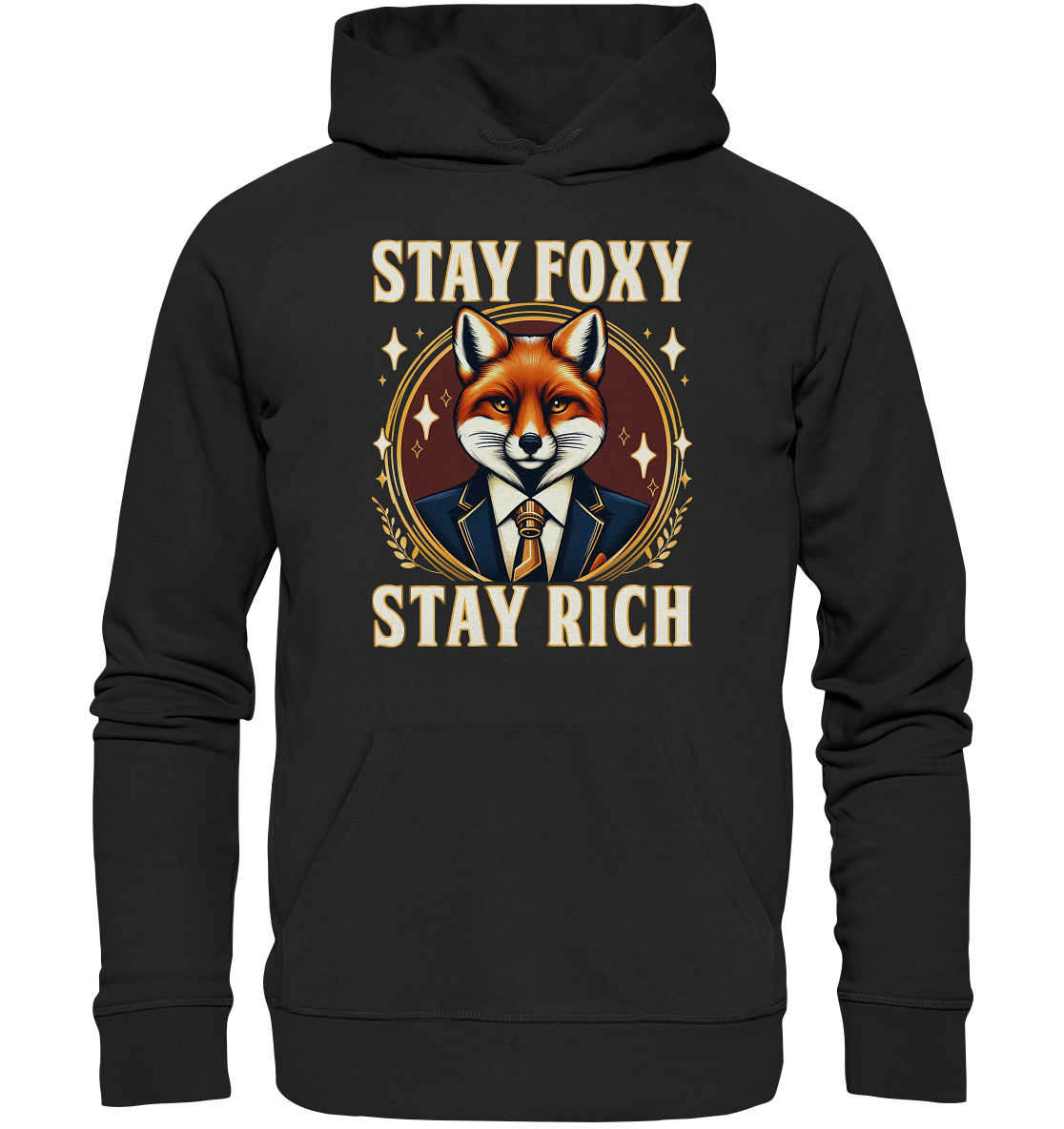 Stay Foxy Stay Rich – Geschäftstüchtiger Fuchs - Premium Unisex HoodieFaunaFeels OnlineshopStay Foxy Stay Rich – Geschäftstüchtiger Fuchs - Premium Unisex Hoodie