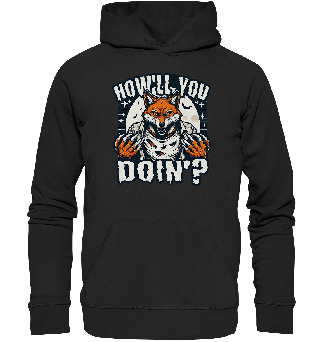 Howl You Doin' – Der wilde Fuchs im Mondlicht! - Premium Unisex HoodieFaunaFeels Onlineshophowl