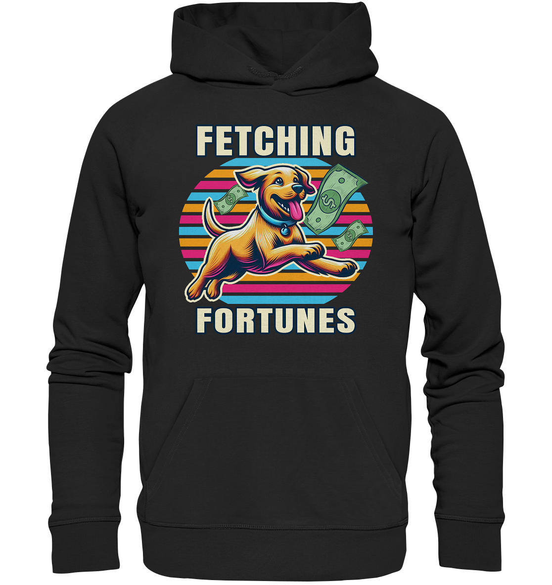 Fetching Fortunes – Fröhlicher Hund jagt Geld Kopie - Premium Unisex HFaunaFeels OnlineshopFetching Fortunes – Fröhlicher Hund jagt Geld Kopie - Premium Unisex Hoodie