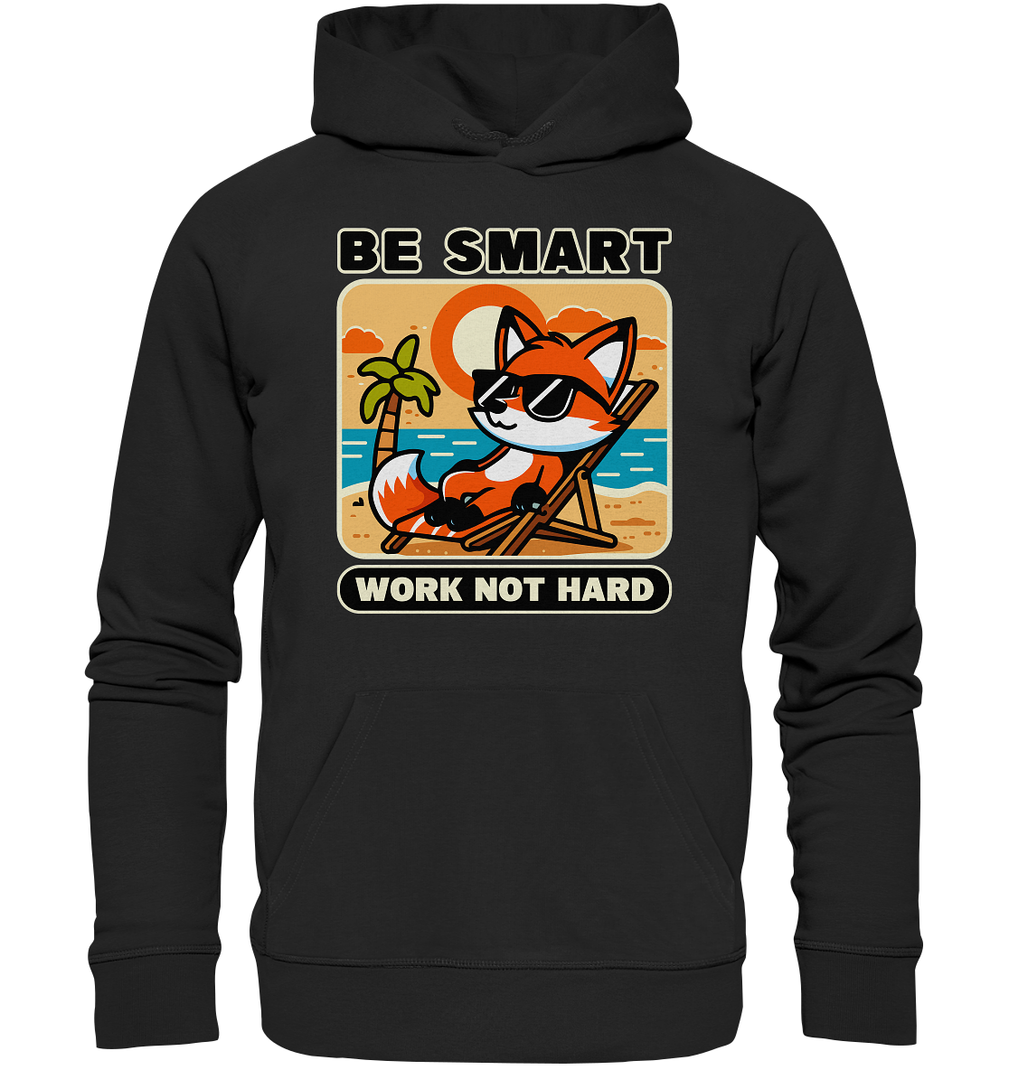 Be Smart Work Not Hard – Lässiger Fuchs am Strand - Premium Unisex HooFaunaFeels Onlineshopstrand - premium unisex hoodie