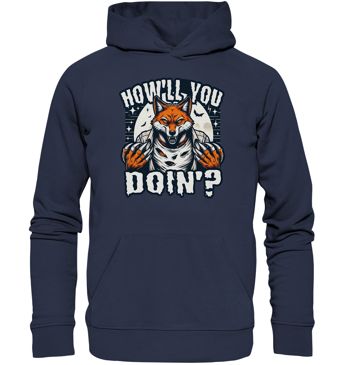 Howl You Doin' – Der wilde Fuchs im Mondlicht! - Premium Unisex HoodieFaunaFeels Onlineshophowl