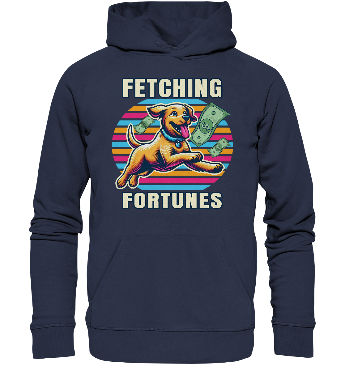 Fetching Fortunes – Fröhlicher Hund jagt Geld Kopie - Premium Unisex HFaunaFeels OnlineshopFetching Fortunes – Fröhlicher Hund jagt Geld Kopie - Premium Unisex Hoodie