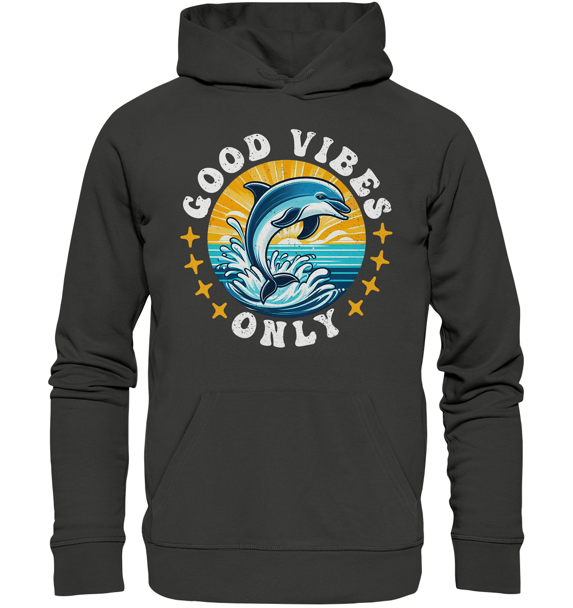 Good Vibes Only – Fröhlicher Delfin - Premium Unisex HoodieFaunaFeels OnlineshopGood Vibes