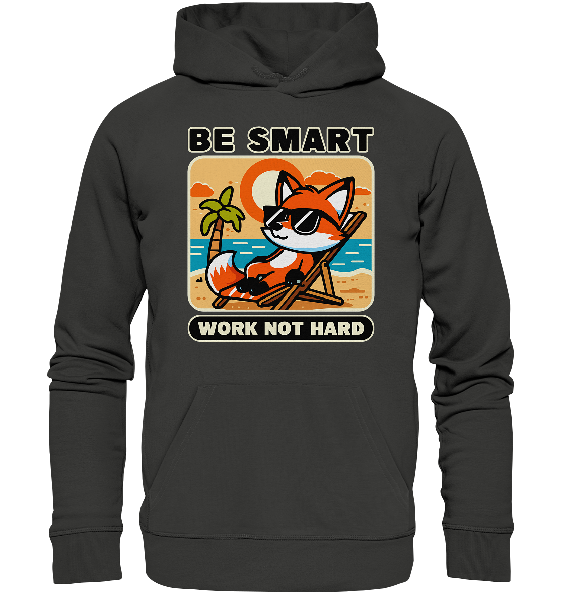 Be Smart Work Not Hard – Lässiger Fuchs am Strand - Premium Unisex HooFaunaFeels Onlineshopstrand - premium unisex hoodie