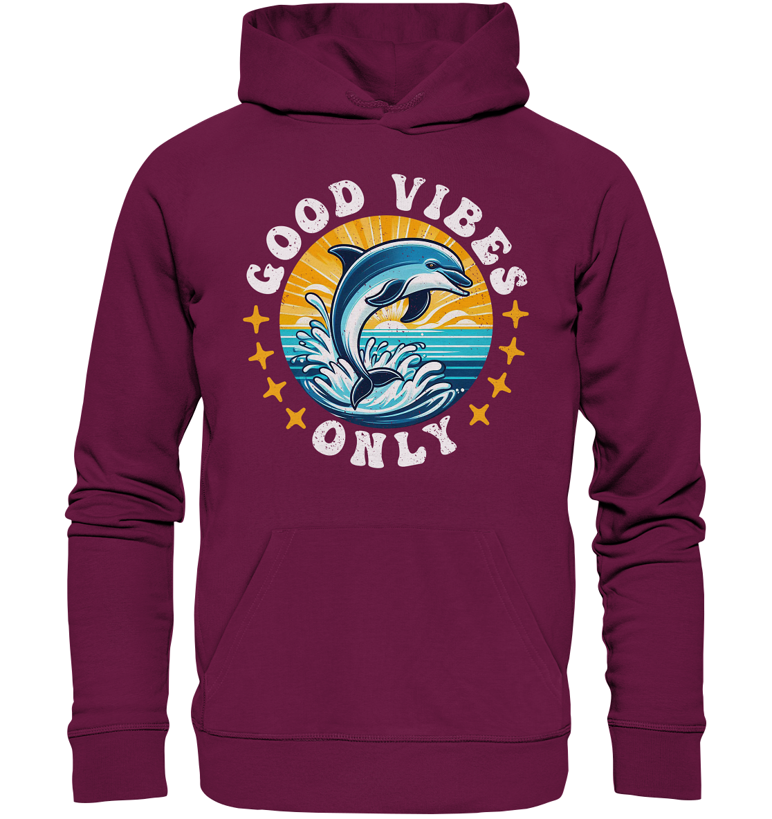 Good Vibes Only – Fröhlicher Delfin - Premium Unisex HoodieFaunaFeels OnlineshopGood Vibes