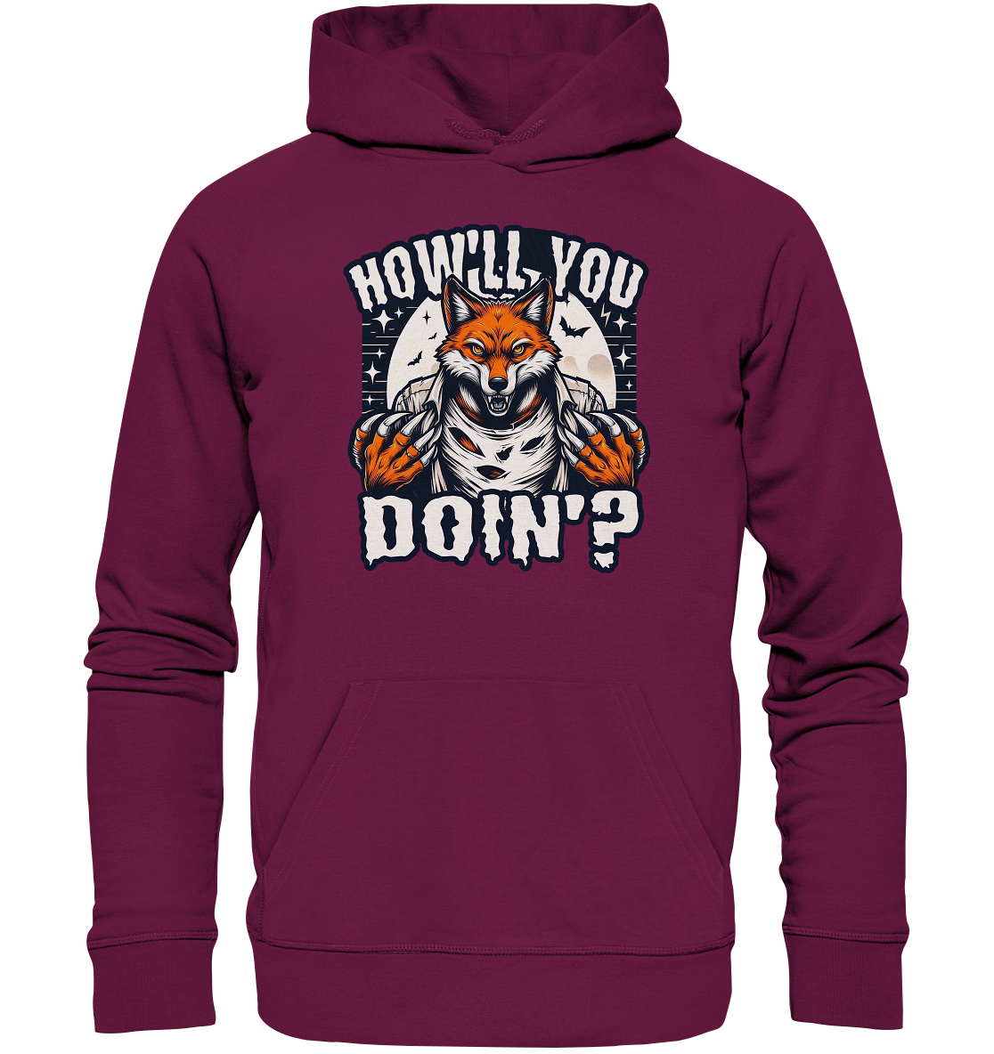 Howl You Doin' – Der wilde Fuchs im Mondlicht! - Premium Unisex HoodieFaunaFeels Onlineshophowl