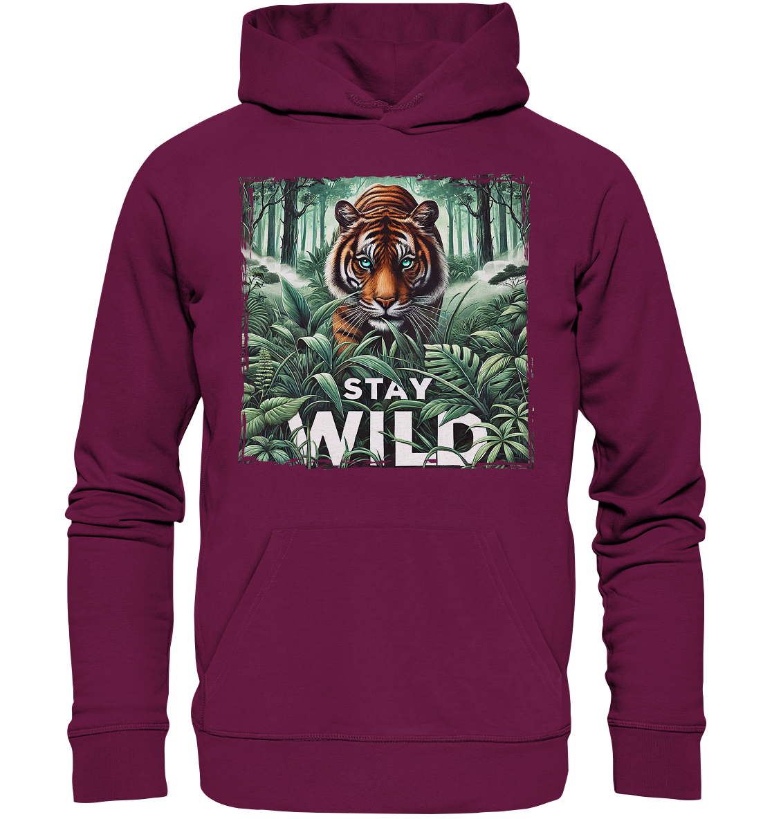 Stay Wild – Tiger im Dschungel - Premium Unisex HoodieFaunaFeels OnlineshopStay Wild – Tiger im Dschungel - Premium Unisex Hoodie