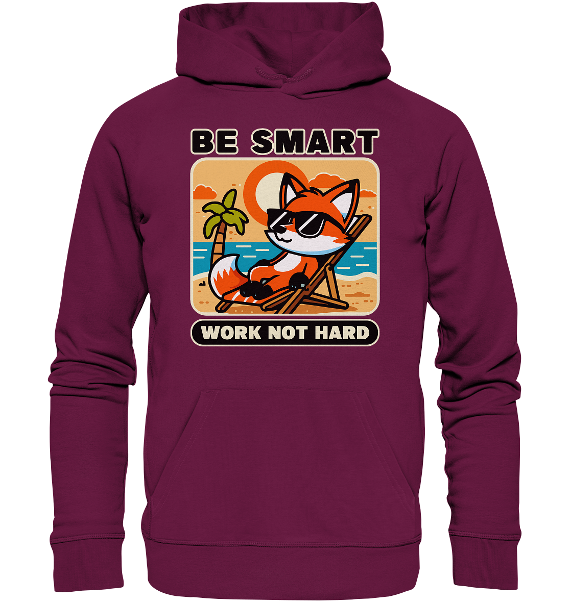 Be Smart Work Not Hard – Lässiger Fuchs am Strand - Premium Unisex HooFaunaFeels Onlineshopstrand - premium unisex hoodie