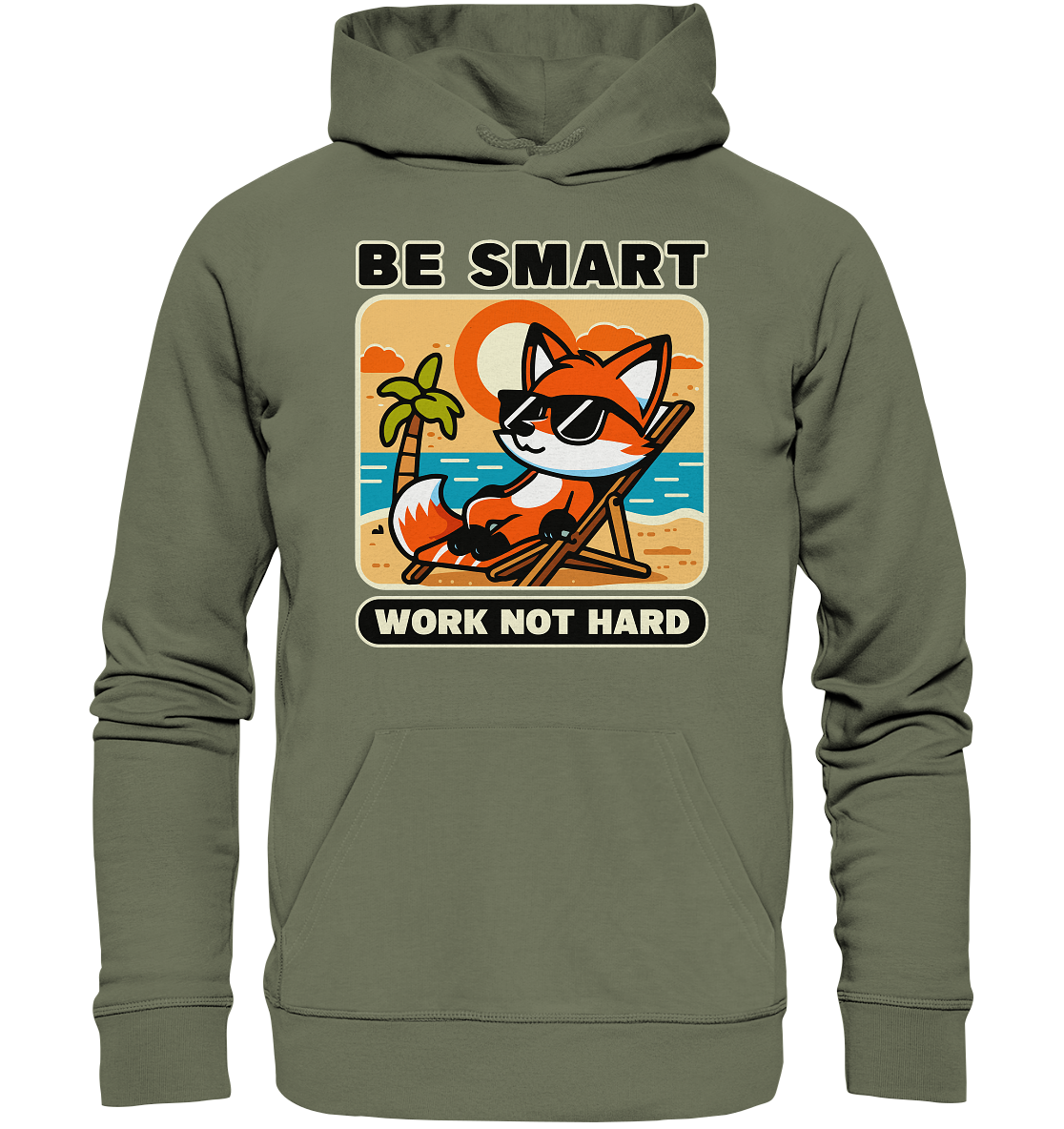 Be Smart Work Not Hard – Lässiger Fuchs am Strand - Premium Unisex HooFaunaFeels Onlineshopstrand - premium unisex hoodie