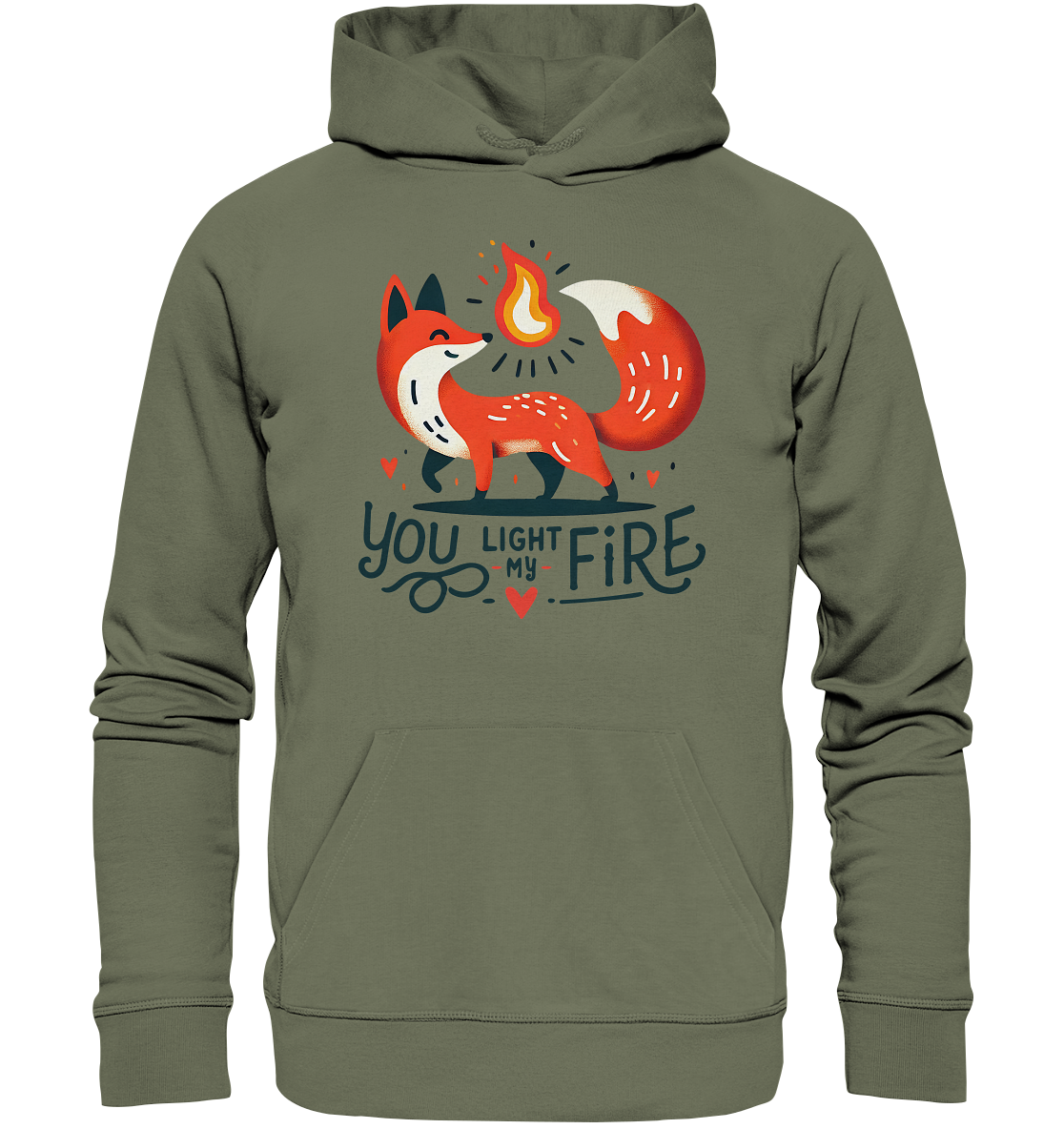 You Light My Fire - Niedlicher Fuchs mit Flamme Valentinsdesign - PremFaunaFeels OnlineshopFire - Niedlicher Fuchs mit Flamme Valentinsdesign - Premium Unisex Hoodie