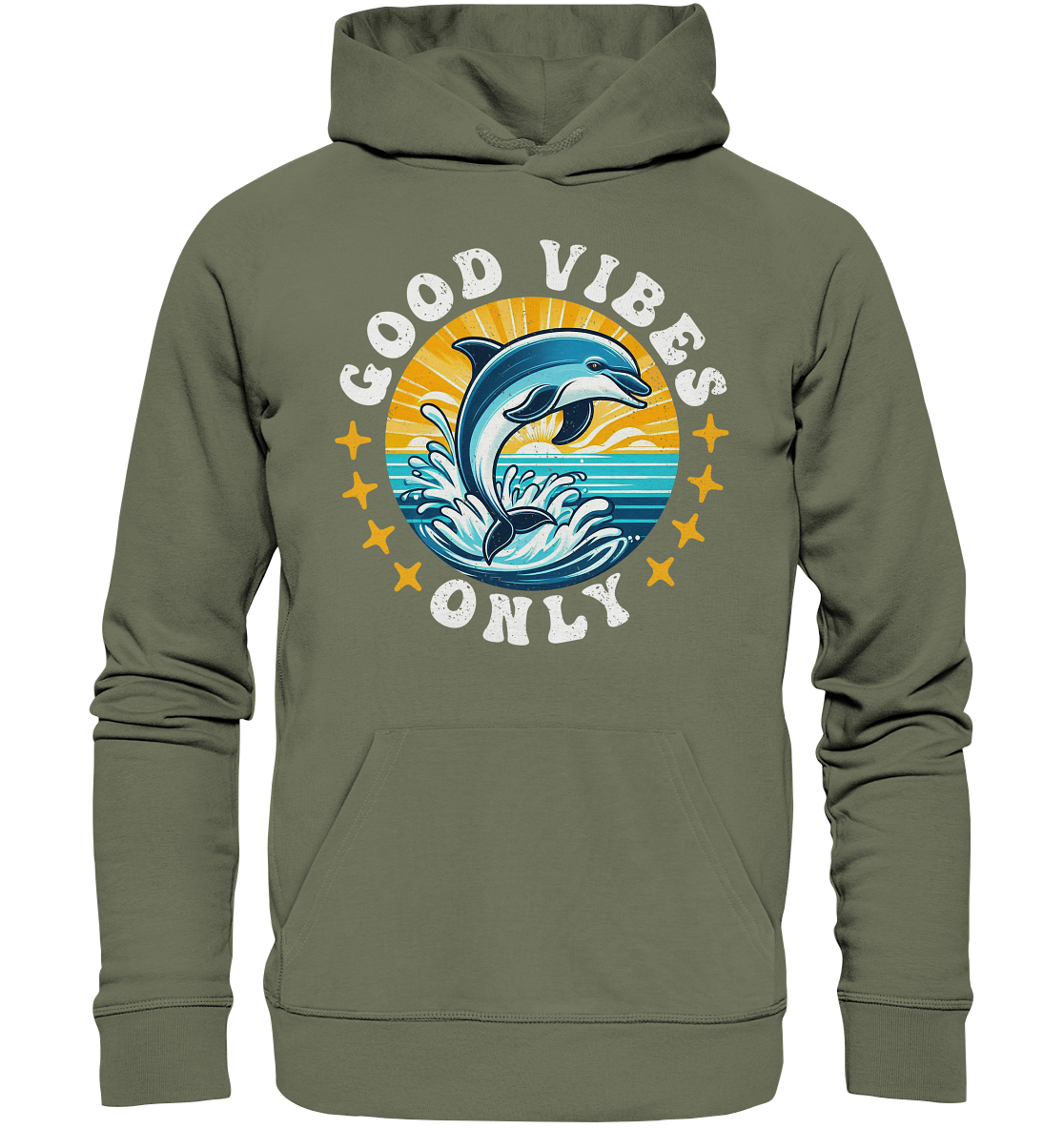 Good Vibes Only – Fröhlicher Delfin - Premium Unisex HoodieFaunaFeels OnlineshopGood Vibes