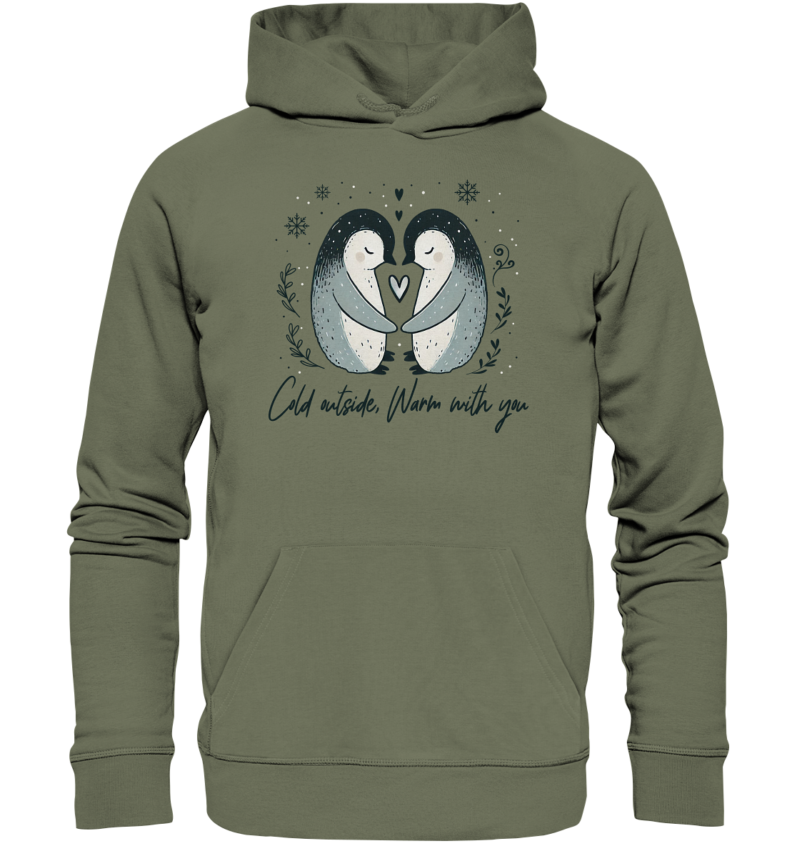Cold Outside, Warm With You - Verliebtes Pinguin Pärchen - Premium UniFaunaFeels Onlineshopärchen - Premium Unisex Hoodie