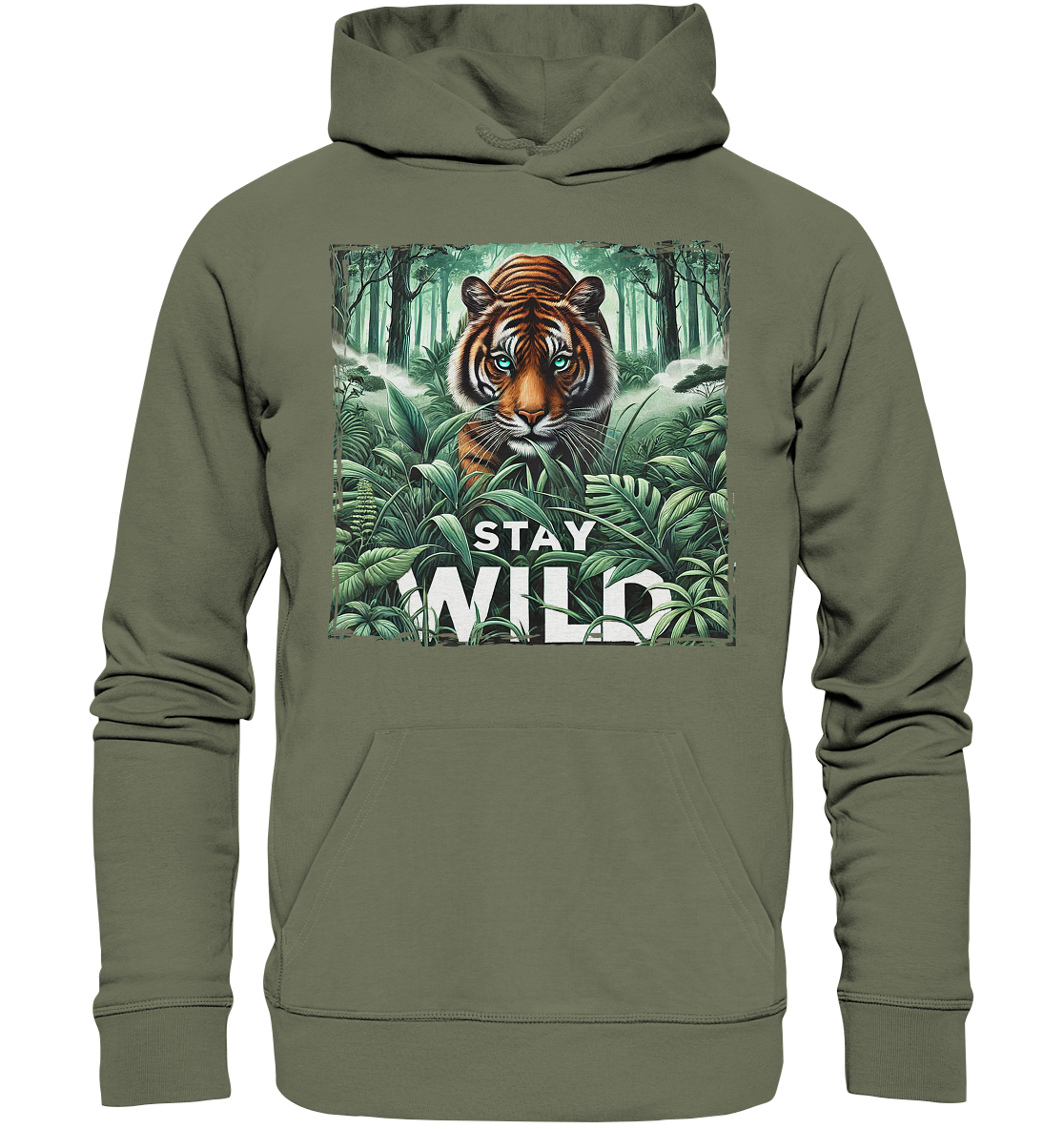 Stay Wild – Tiger im Dschungel - Premium Unisex HoodieFaunaFeels OnlineshopStay Wild – Tiger im Dschungel - Premium Unisex Hoodie