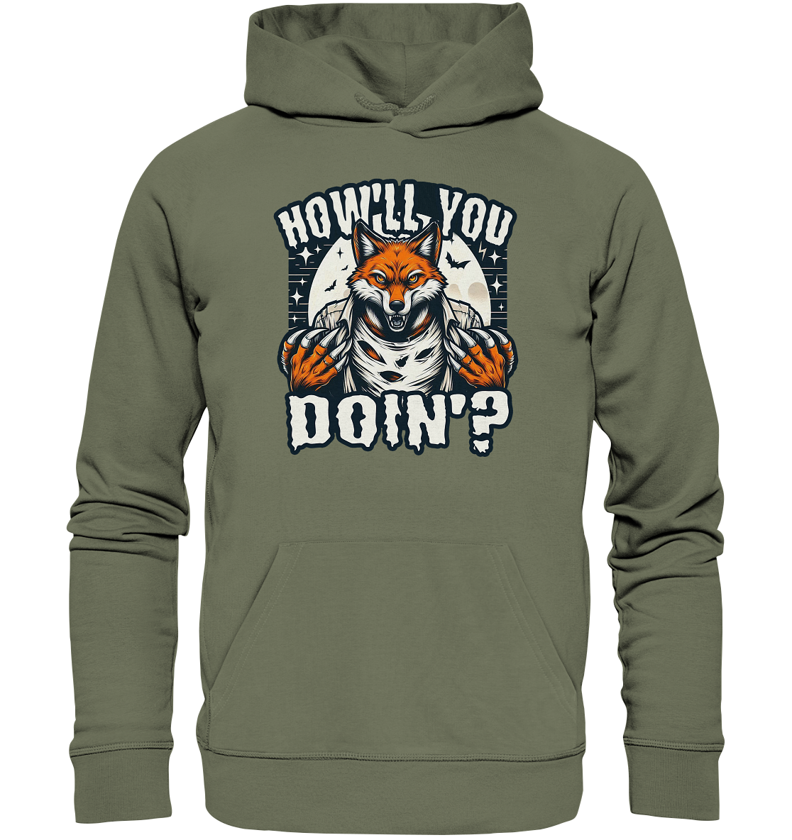 Howl You Doin' – Der wilde Fuchs im Mondlicht! - Premium Unisex HoodieFaunaFeels Onlineshophowl
