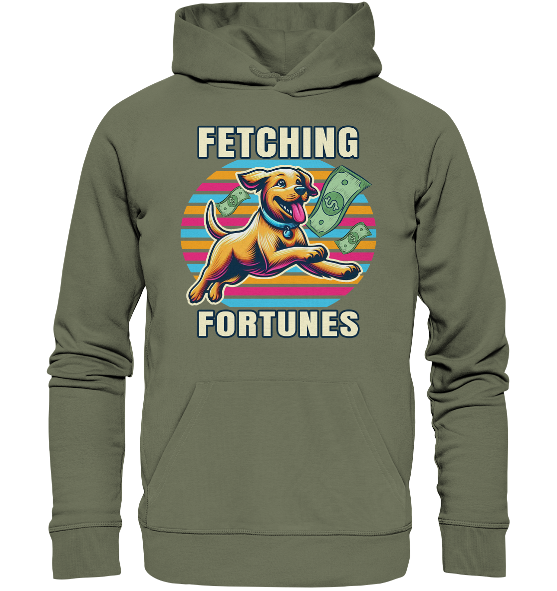 Fetching Fortunes – Fröhlicher Hund jagt Geld Kopie - Premium Unisex HFaunaFeels OnlineshopFetching Fortunes – Fröhlicher Hund jagt Geld Kopie - Premium Unisex Hoodie