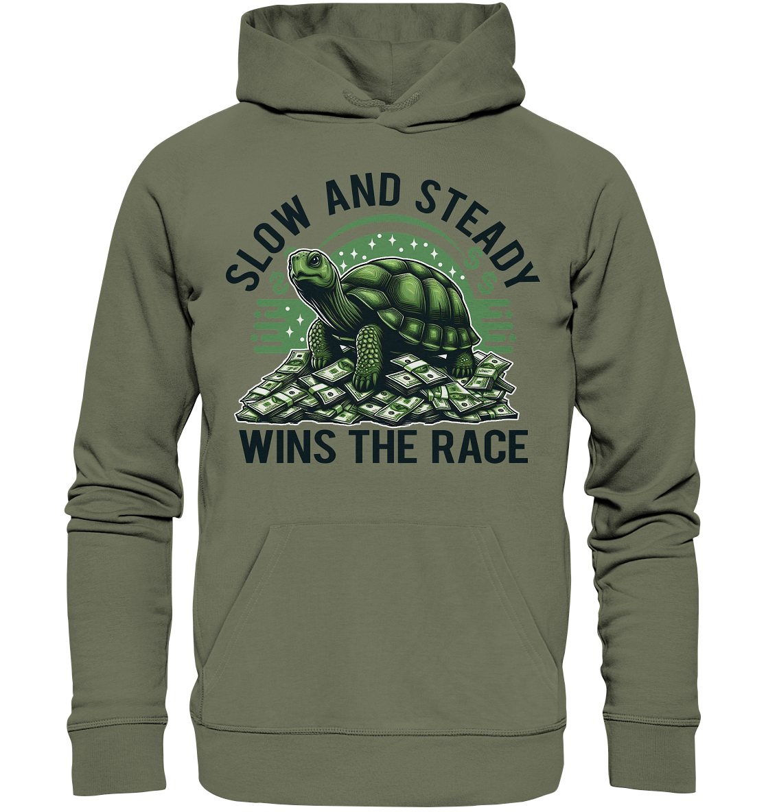 Slow and Steady Wins the Race – Schildkröte auf Geldstapel - Premium UFaunaFeels OnlineshopSteady Wins