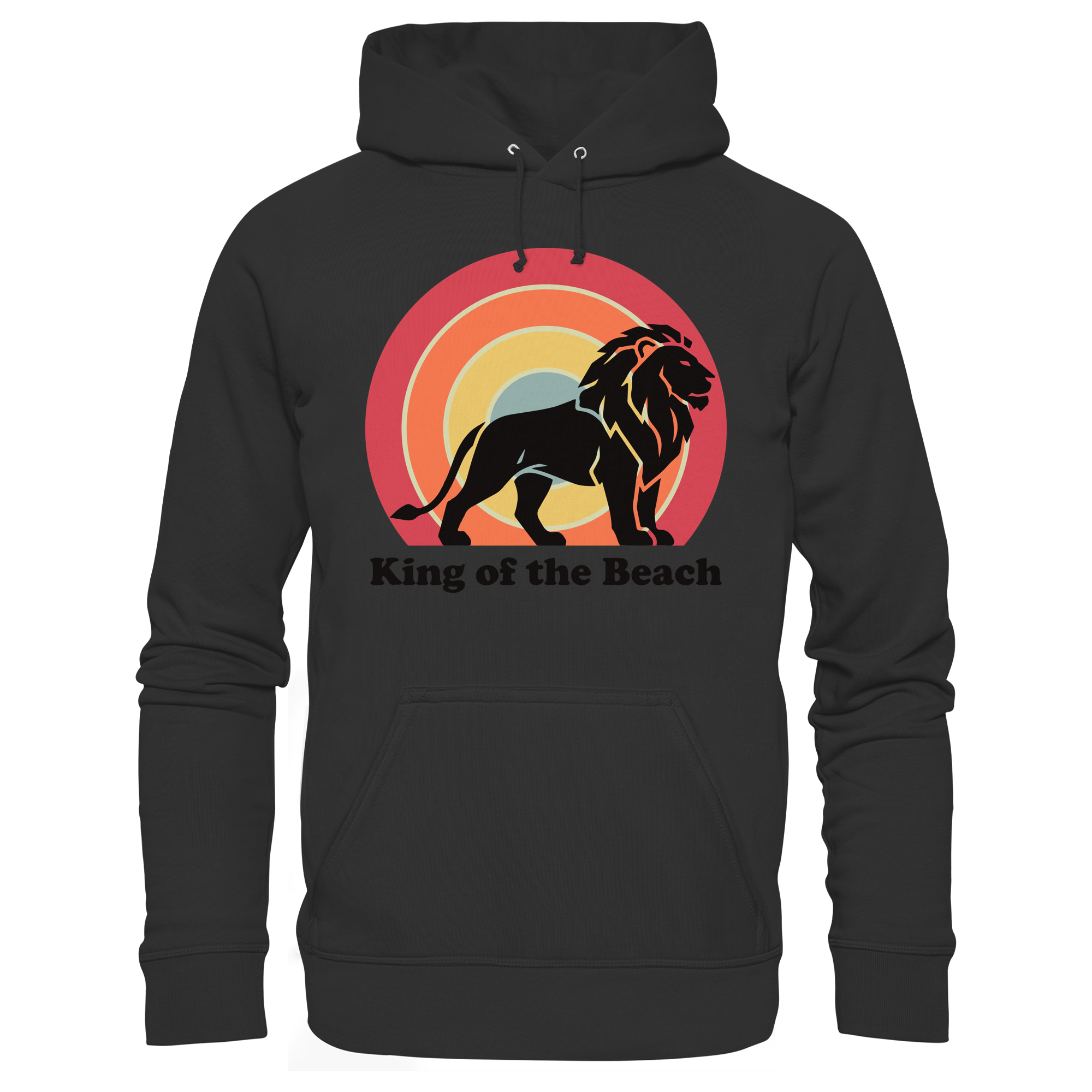 King of the Beach Löwe – Retro Strandkönig - Premium Unisex Hoodie