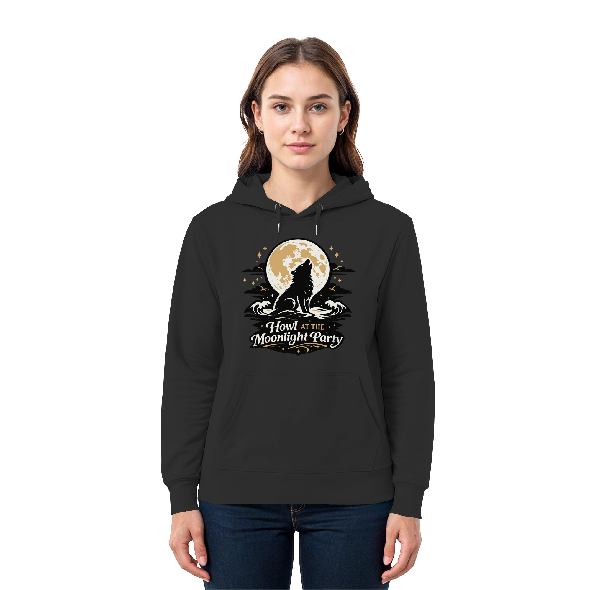 Howl at the Moonlight Party Wolf – Mondheuler Beach - Premium Unisex Hoodie
