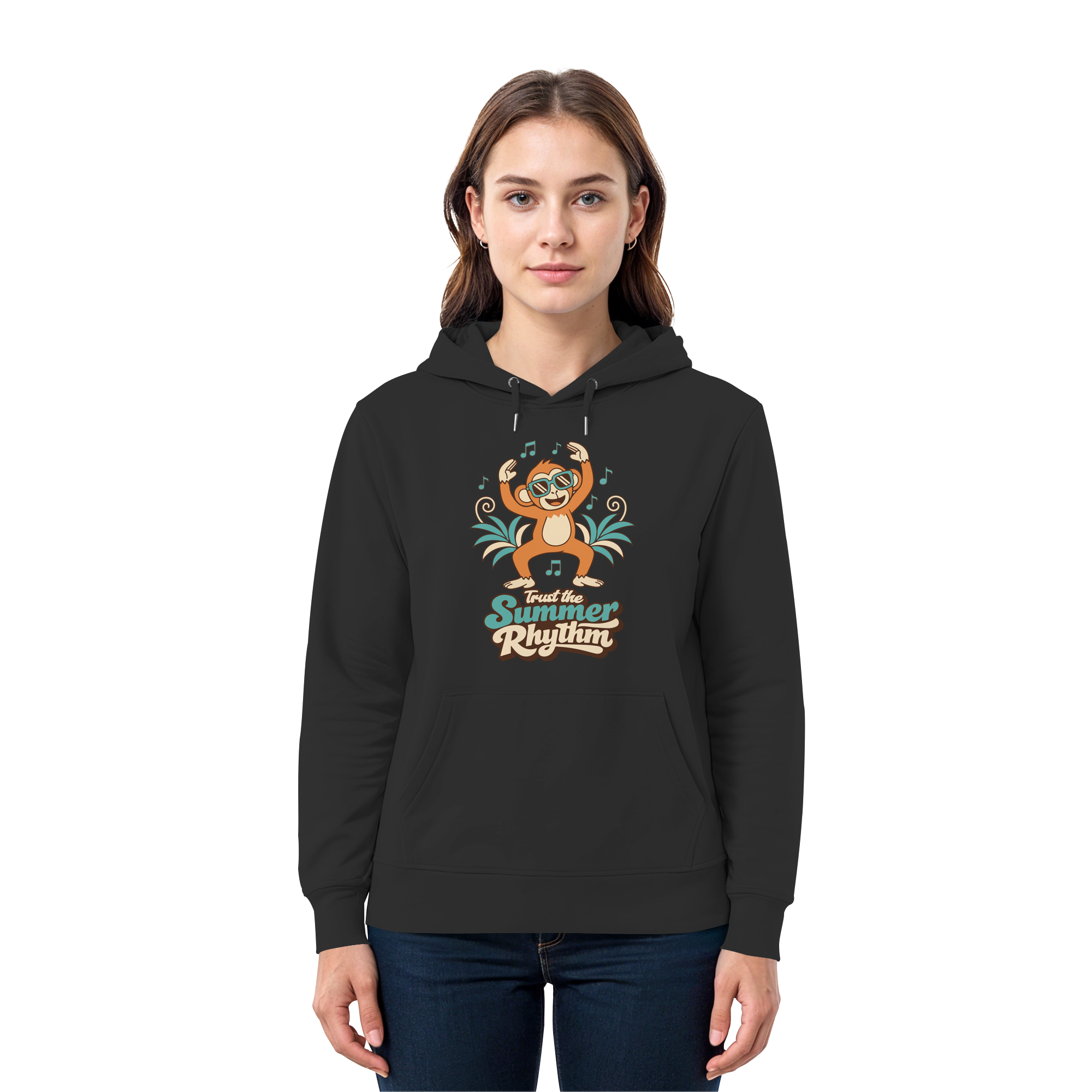 Trust the Summer Rhythm Affe – Tanzender Monkey - Premium Unisex Hoodie
