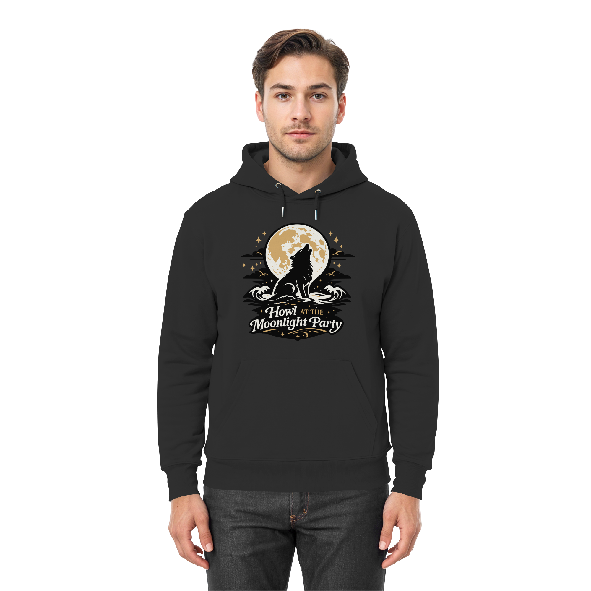 Howl at the Moonlight Party Wolf – Mondheuler Beach - Premium Unisex Hoodie