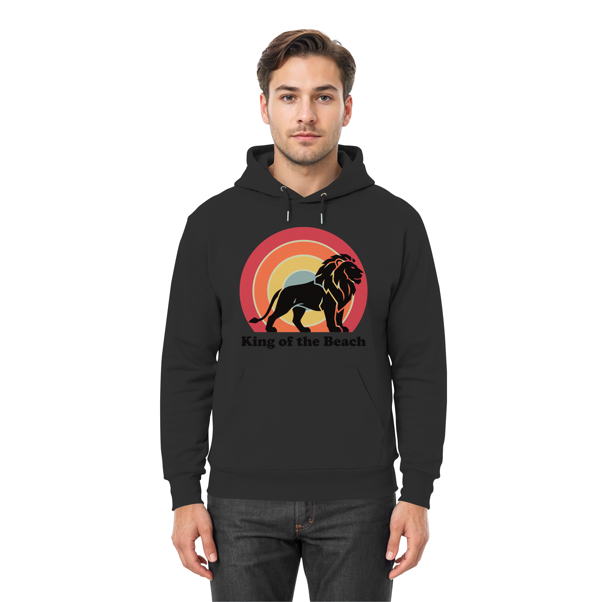 King of the Beach Löwe – Retro Strandkönig - Premium Unisex Hoodie