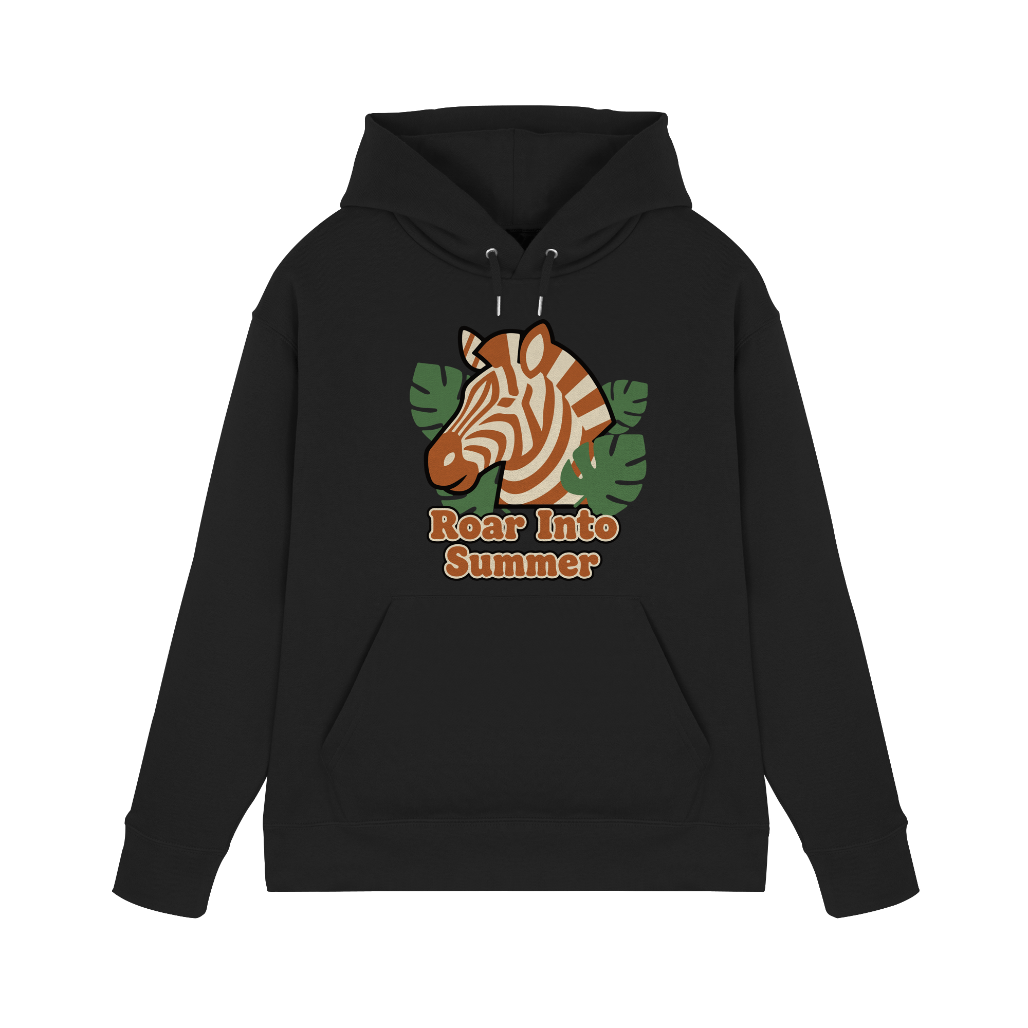 Roar Into Summer Zebra – Tropisches Streifentier - Premium Unisex Hoodie