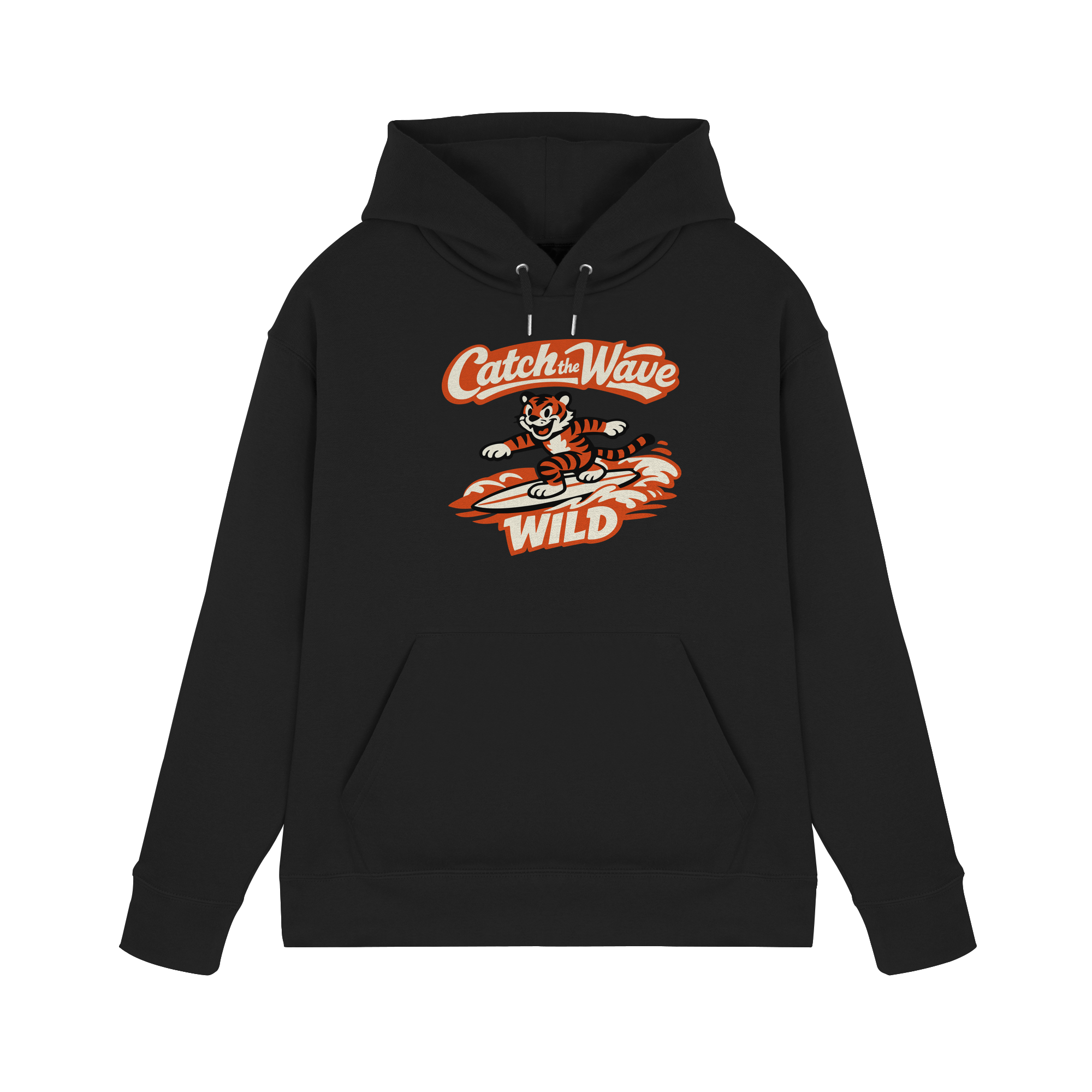 Catch the Wave Tiger – Vintage Surf Wildcat - Premium Unisex Hoodie