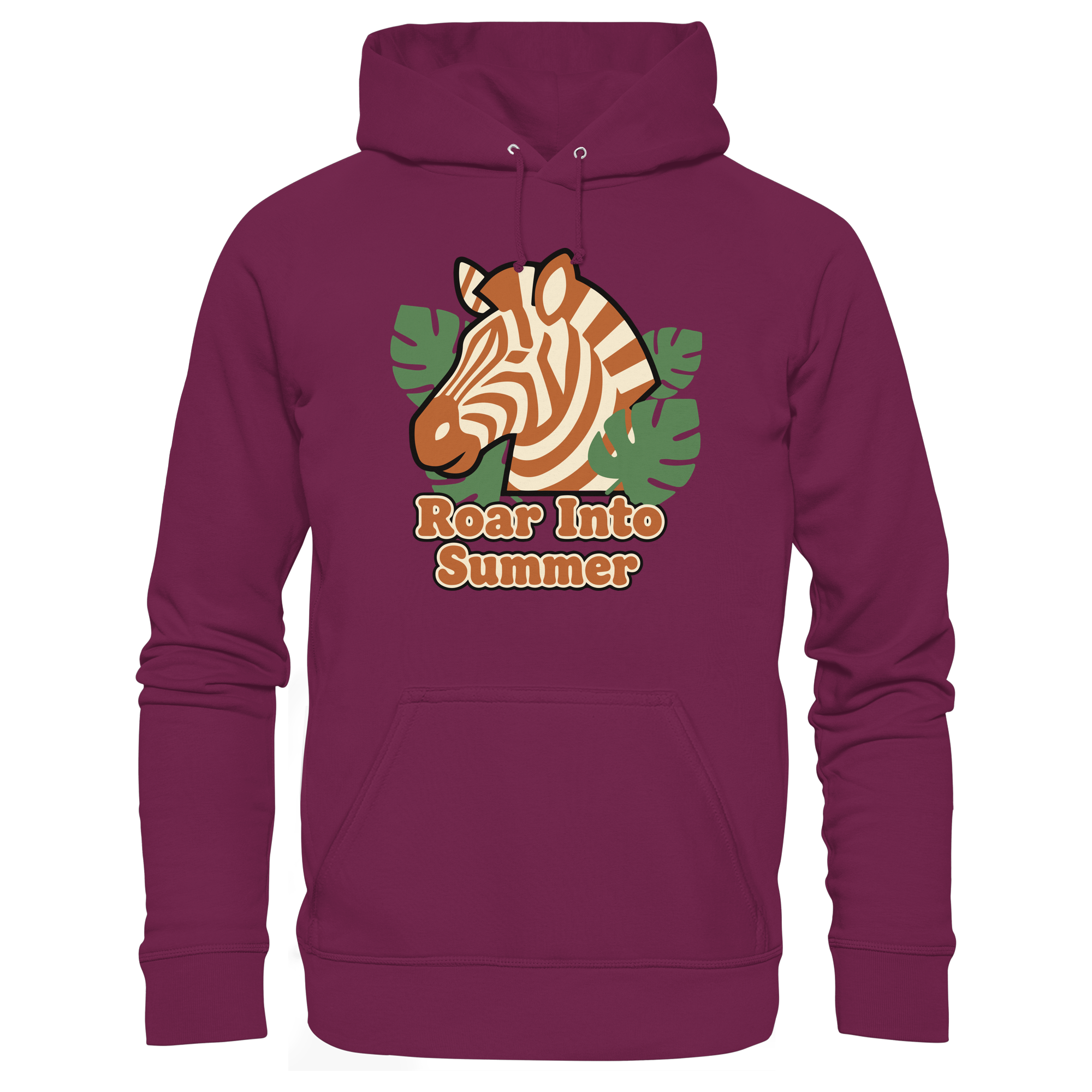Roar Into Summer Zebra – Tropisches Streifentier - Premium Unisex Hoodie