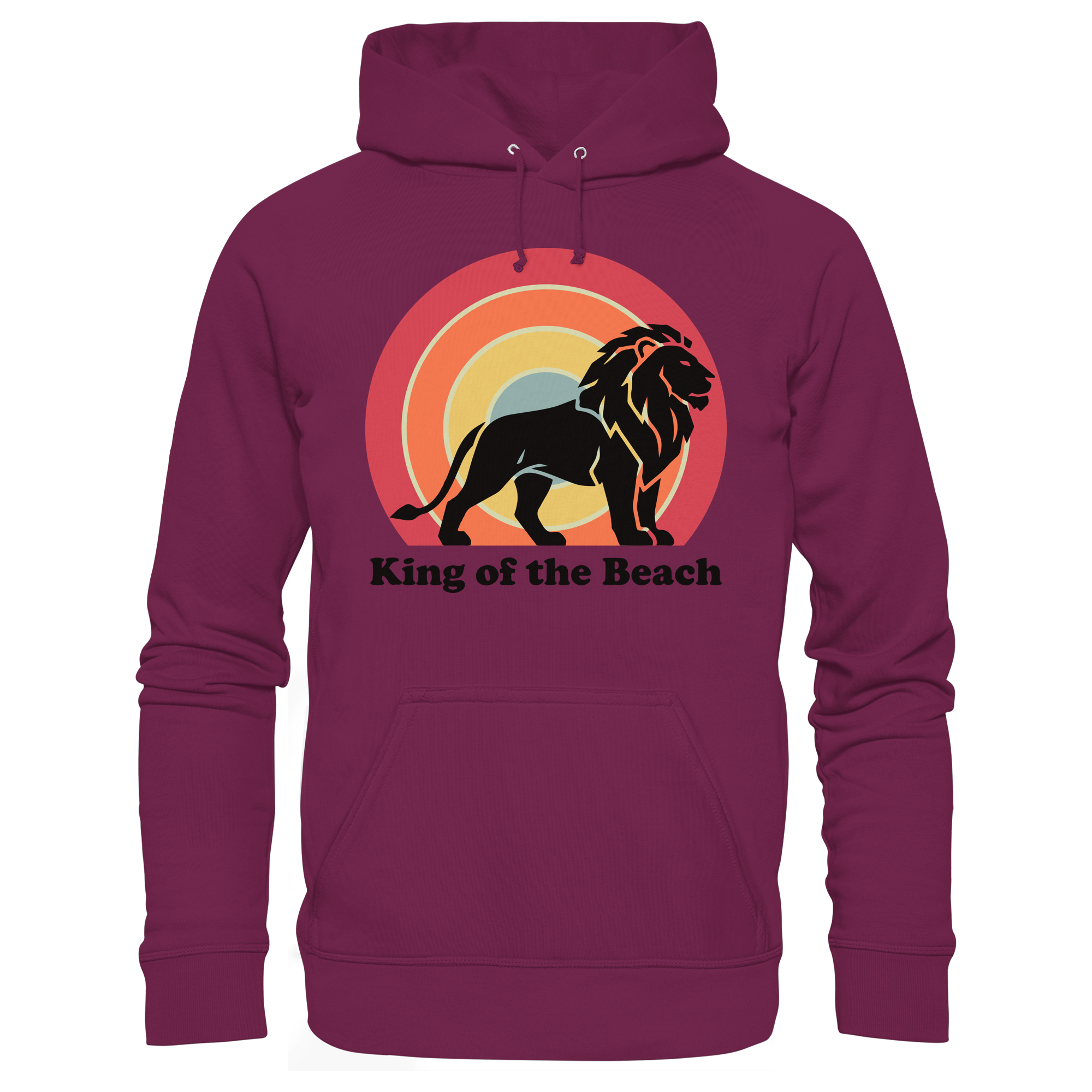 King of the Beach Löwe – Retro Strandkönig - Premium Unisex Hoodie