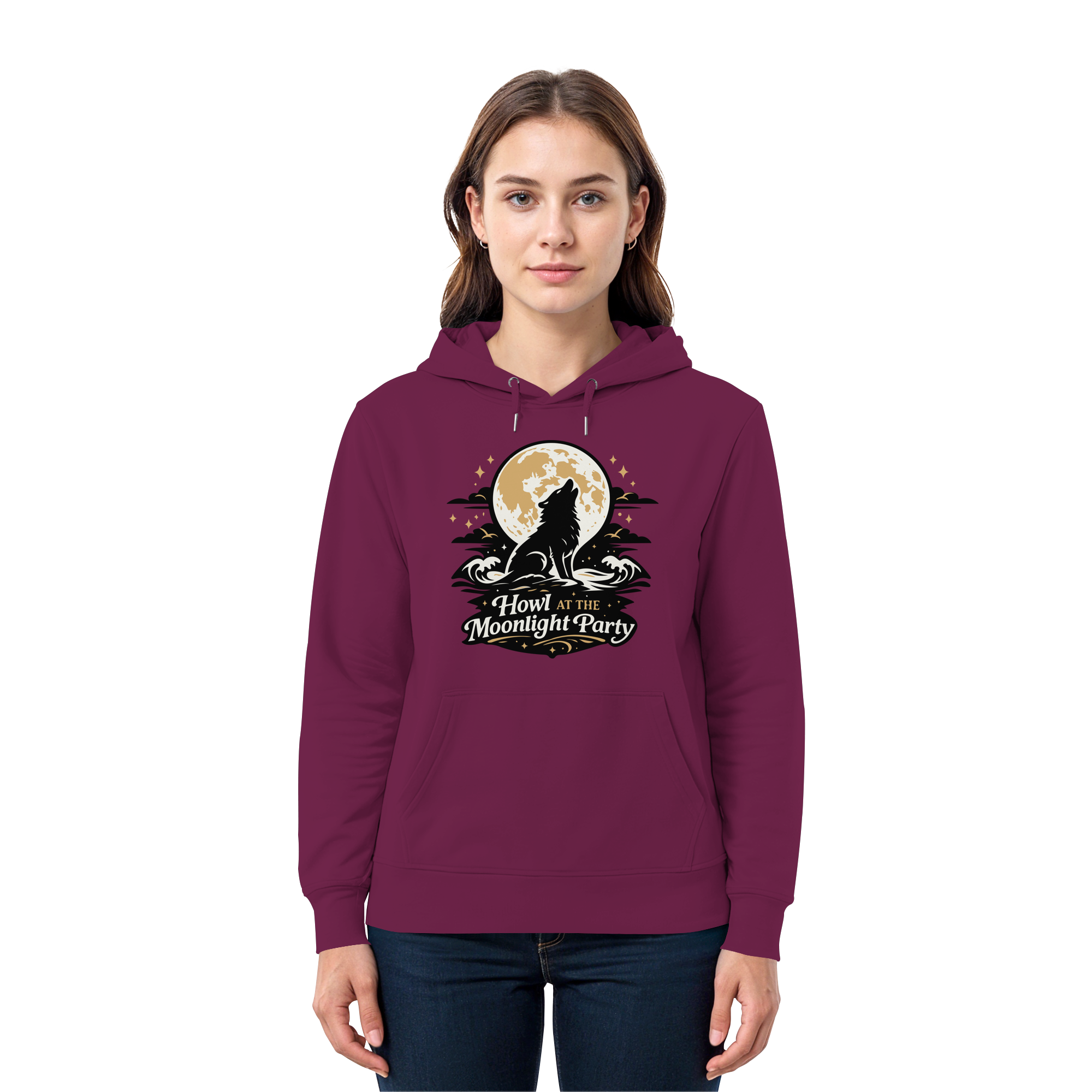 Howl at the Moonlight Party Wolf – Mondheuler Beach - Premium Unisex Hoodie