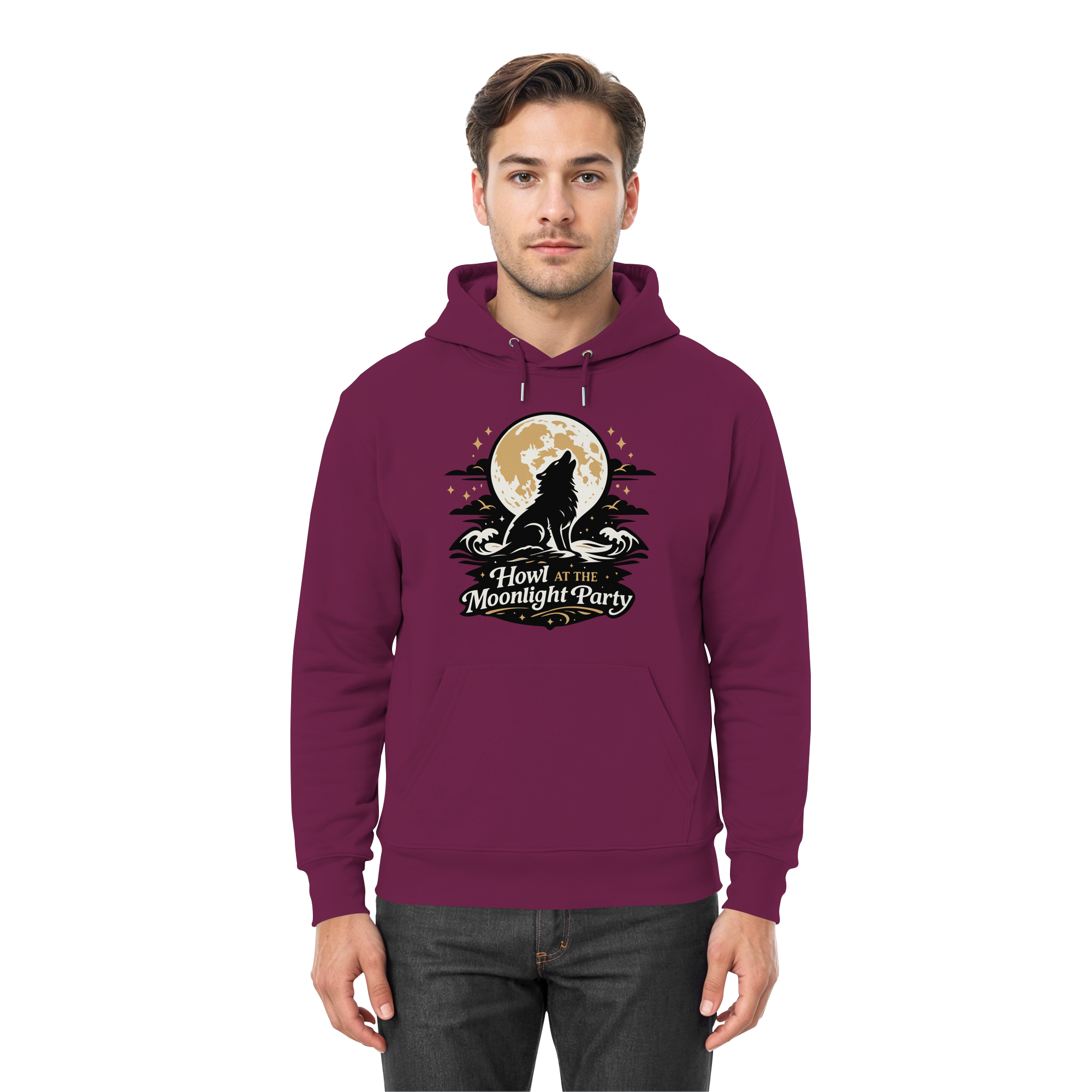 Howl at the Moonlight Party Wolf – Mondheuler Beach - Premium Unisex Hoodie