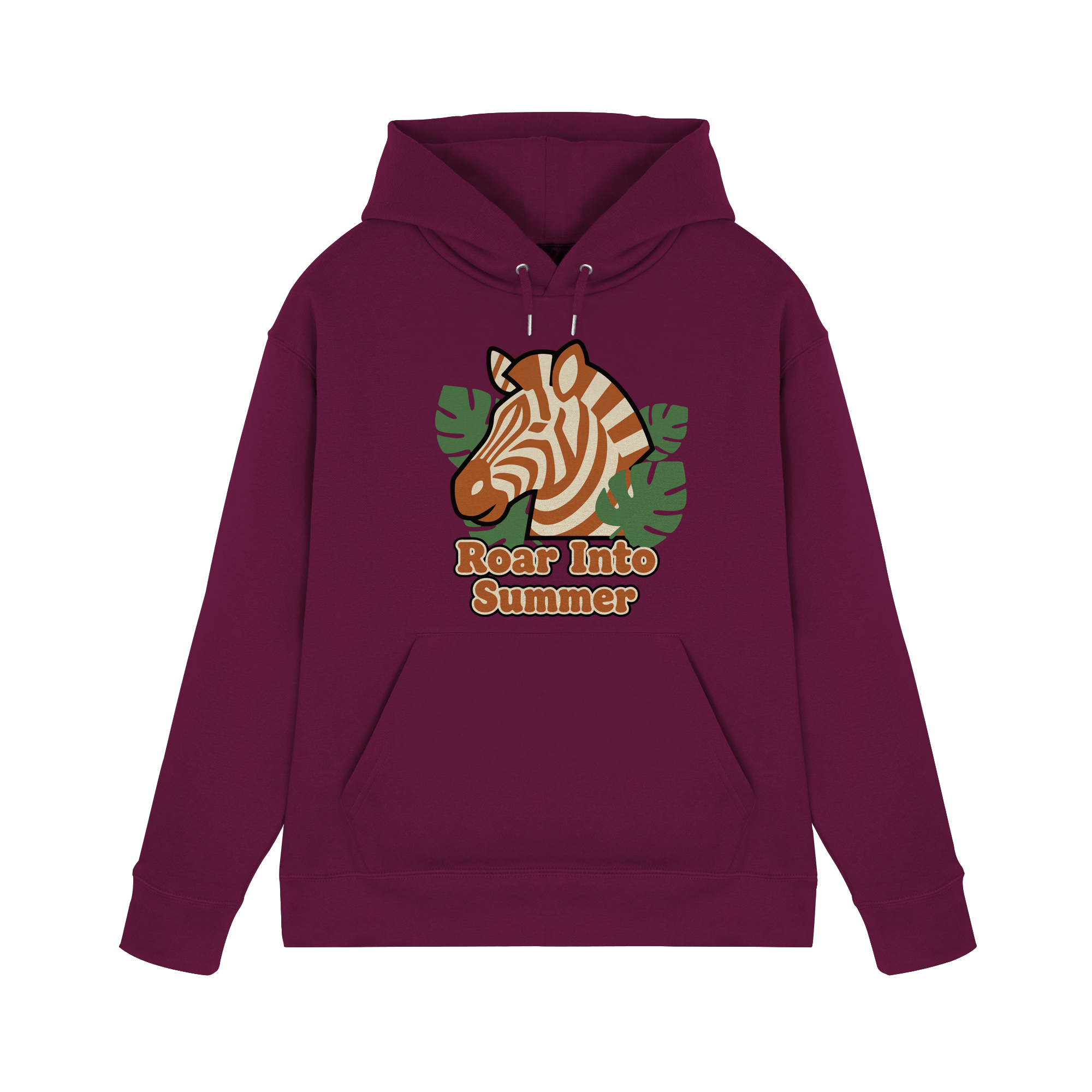Roar Into Summer Zebra – Tropisches Streifentier - Premium Unisex Hoodie