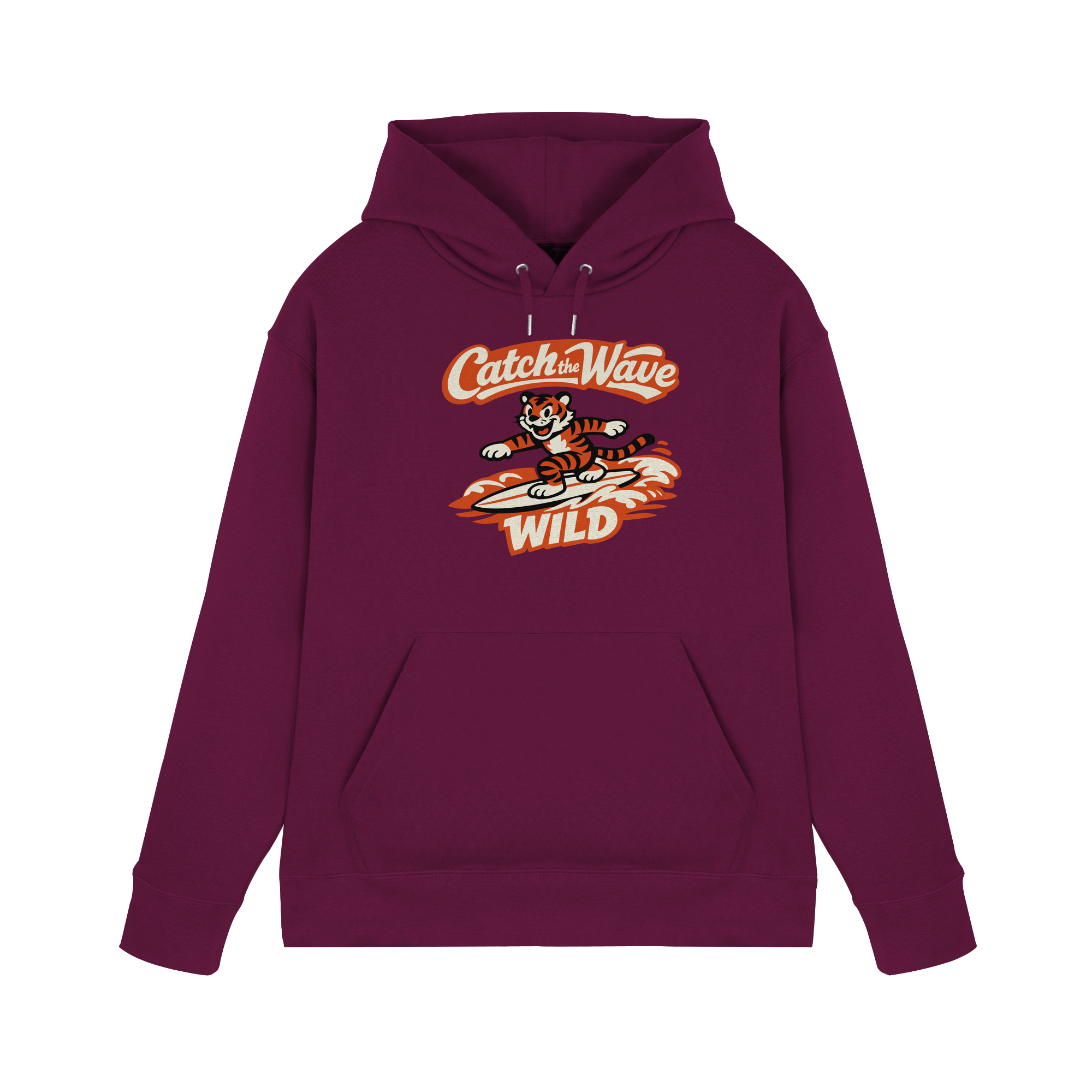 Catch the Wave Tiger – Vintage Surf Wildcat - Premium Unisex Hoodie